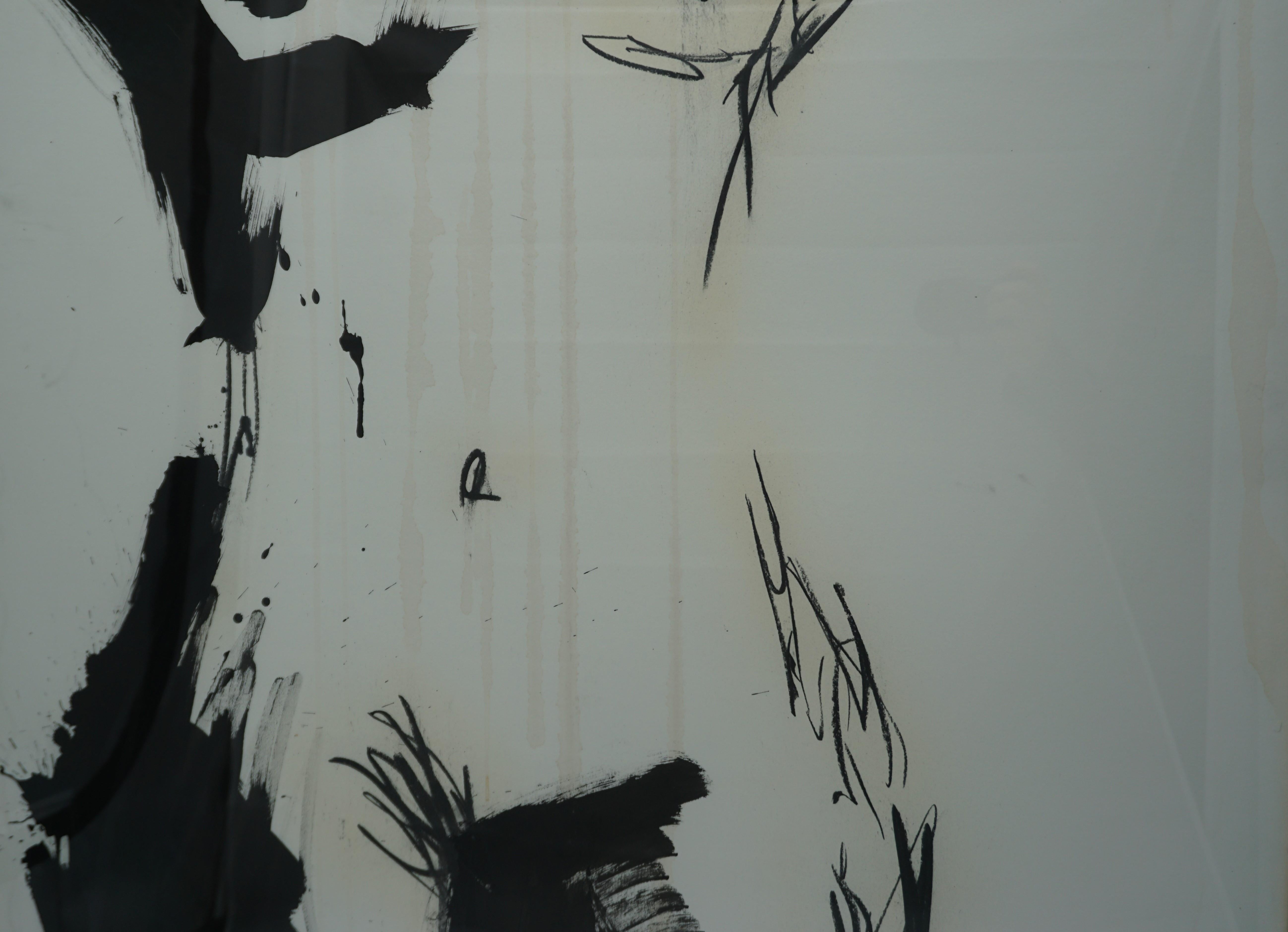 Nude Painting by Jenna Snyder-Phillips, 2012, with Gold Frame, Sumi Ink on Paper 6