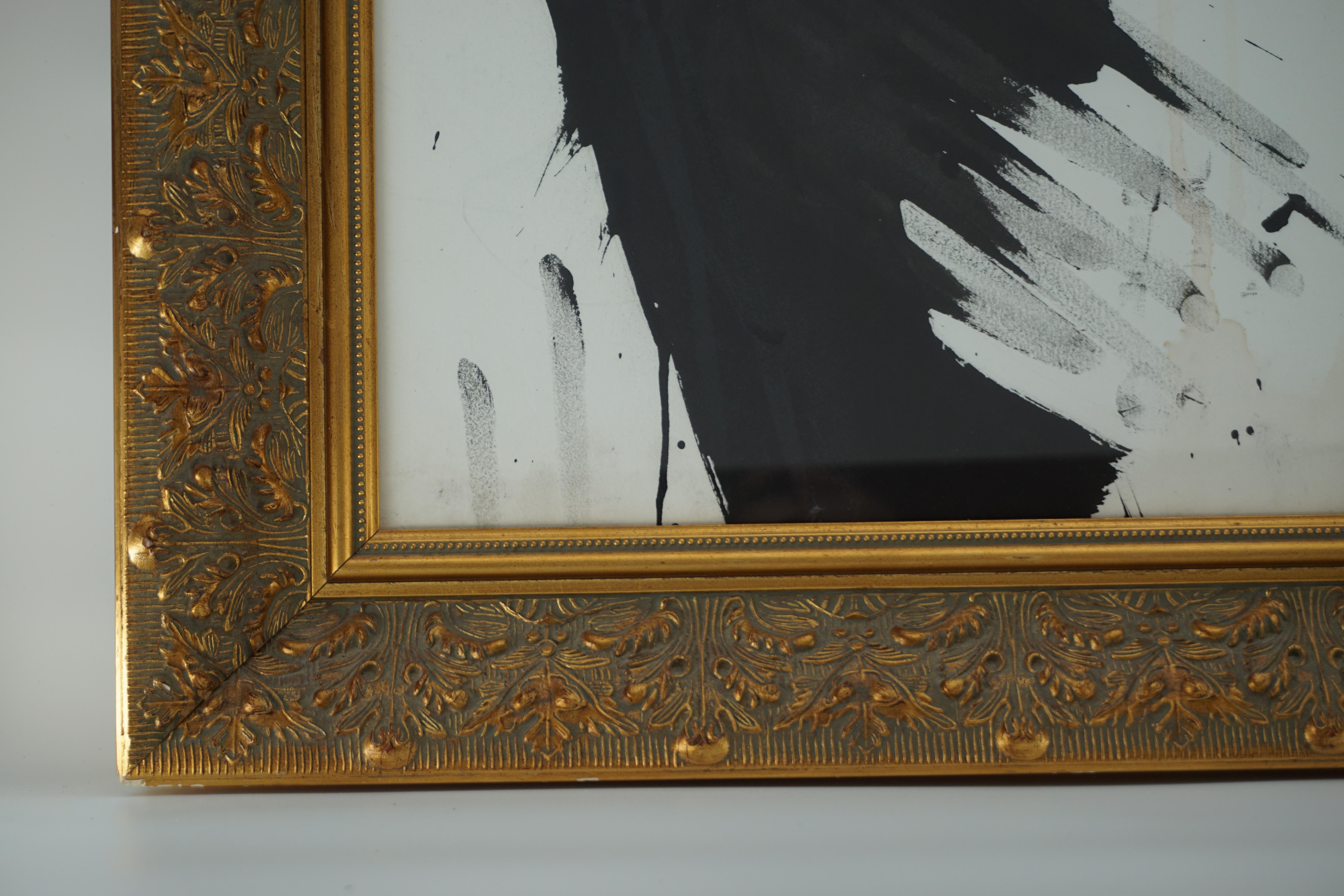 Contemporary Nude Painting by Jenna Snyder-Phillips, 2012, with Gold Frame, Sumi Ink on Paper