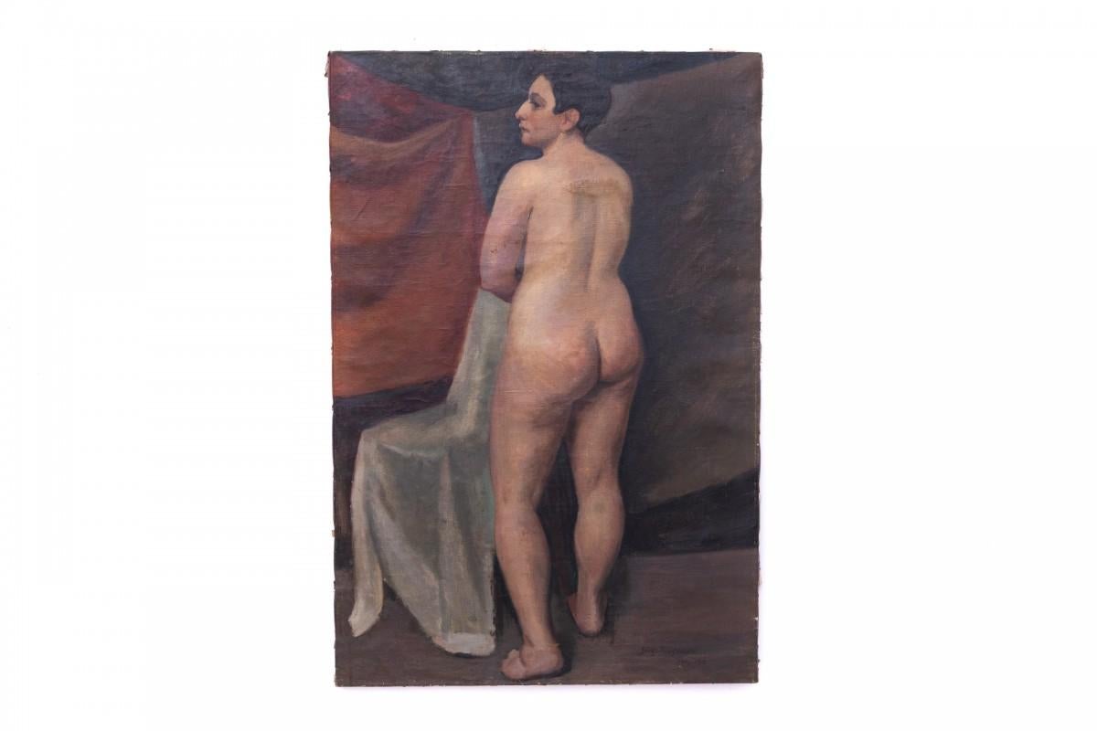 Art déco Peinture de nu, Józef Krzyżański (1898 Hnilice, Ukraine - 1987 Poznań, Pologne) en vente