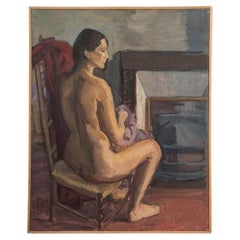 Vintage Nude painting ‘Nu’ by Louis Peyré, France, 1989