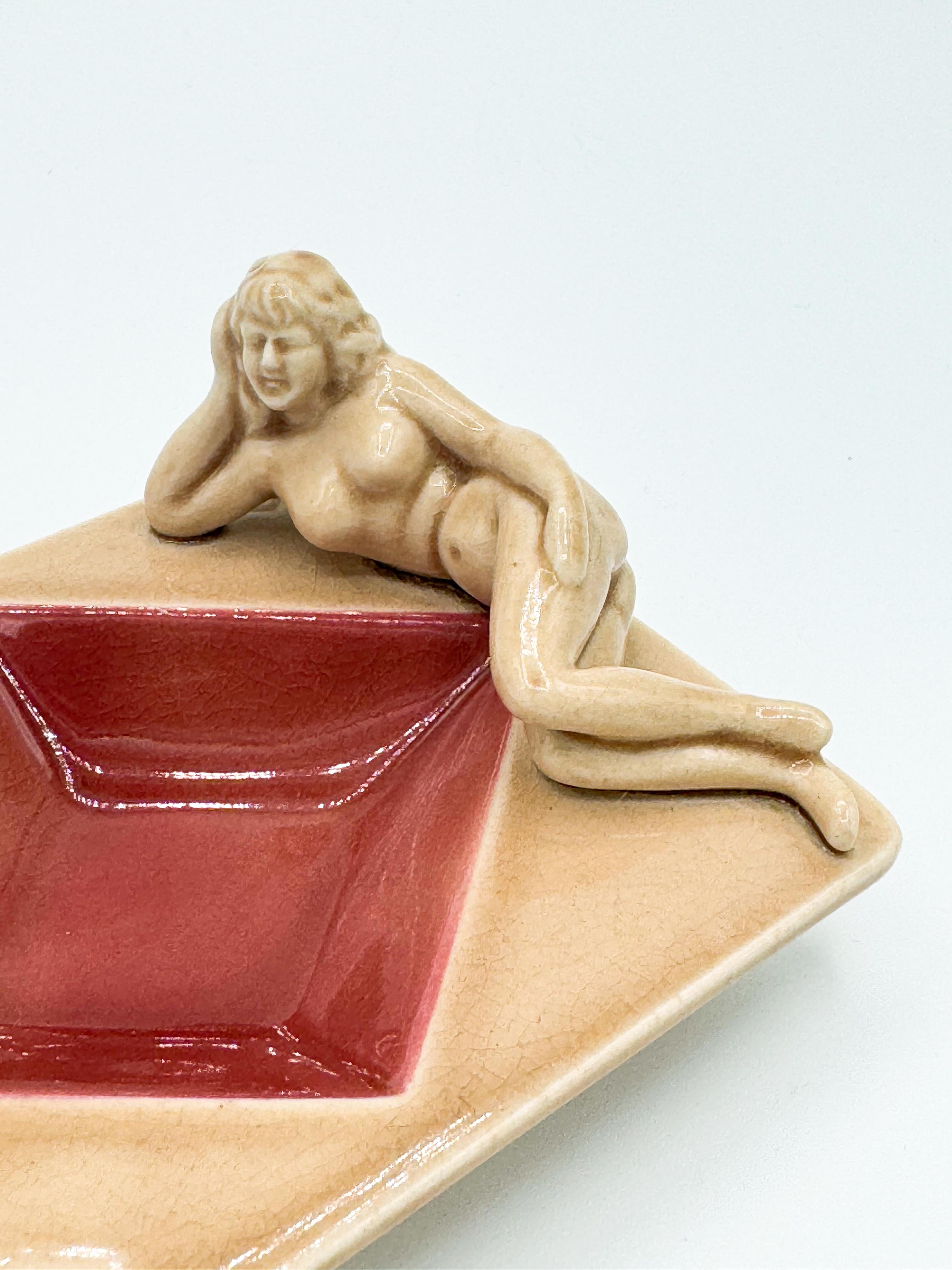 Nude Pin up Ceramic Deck Aces Card Ashtray Diamond Ashtray by Stafford Japan 2