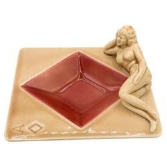 Nude Pin up Ceramic Deck Aces Card Ashtray Diamond Ashtray by Stafford Japan