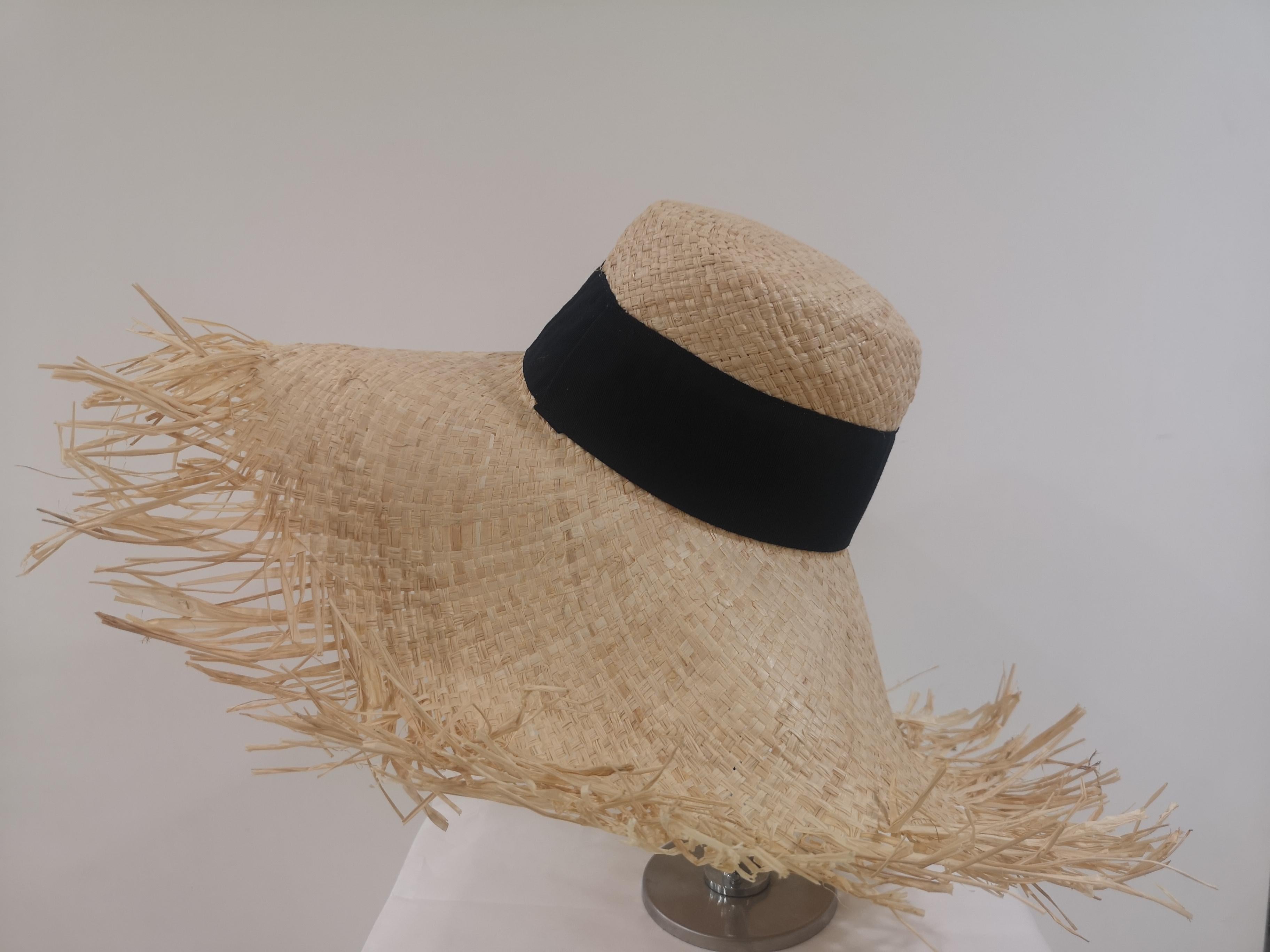 Brown Nude rafia handmade hat