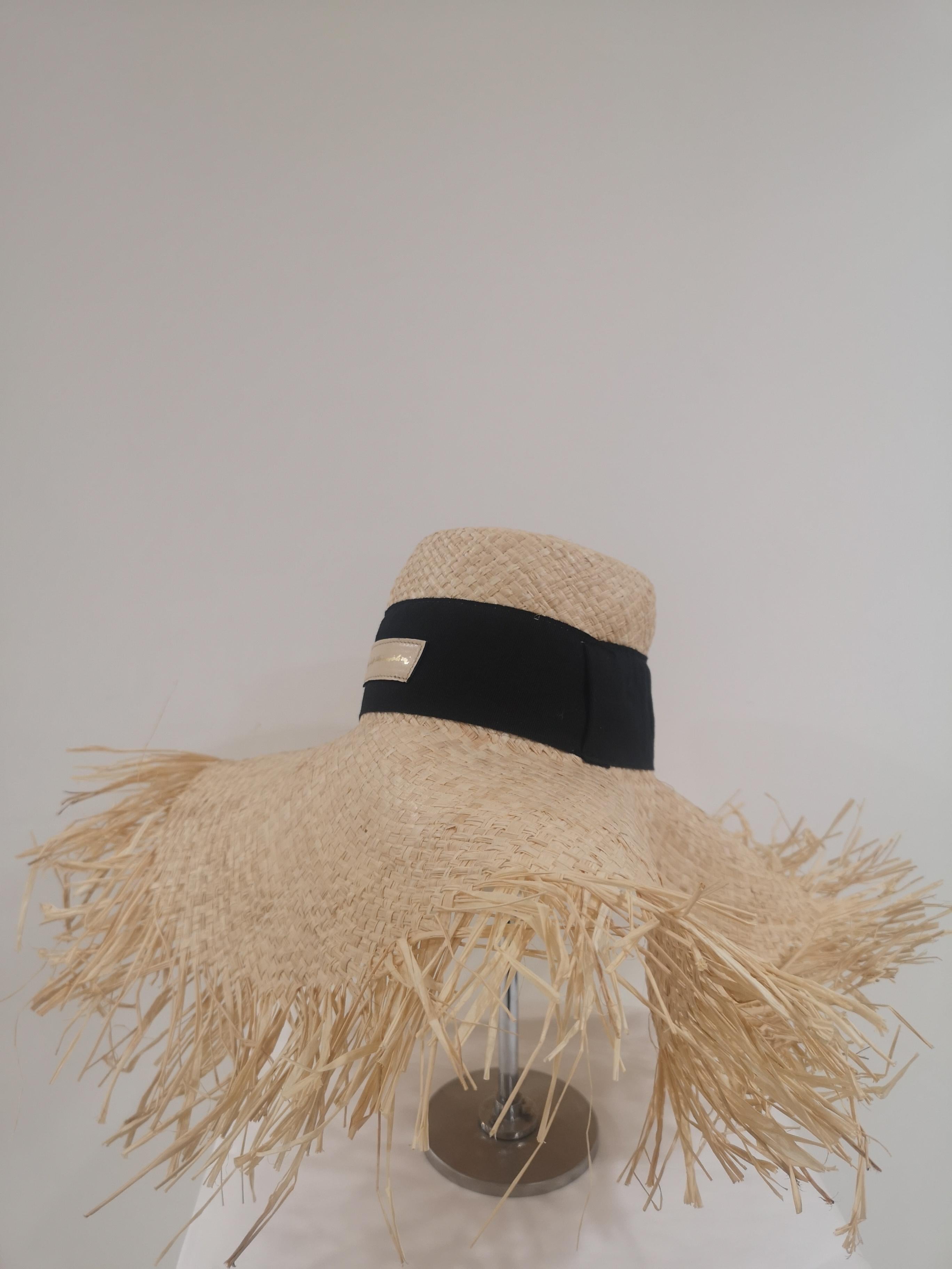 Nude rafia handmade hat 1