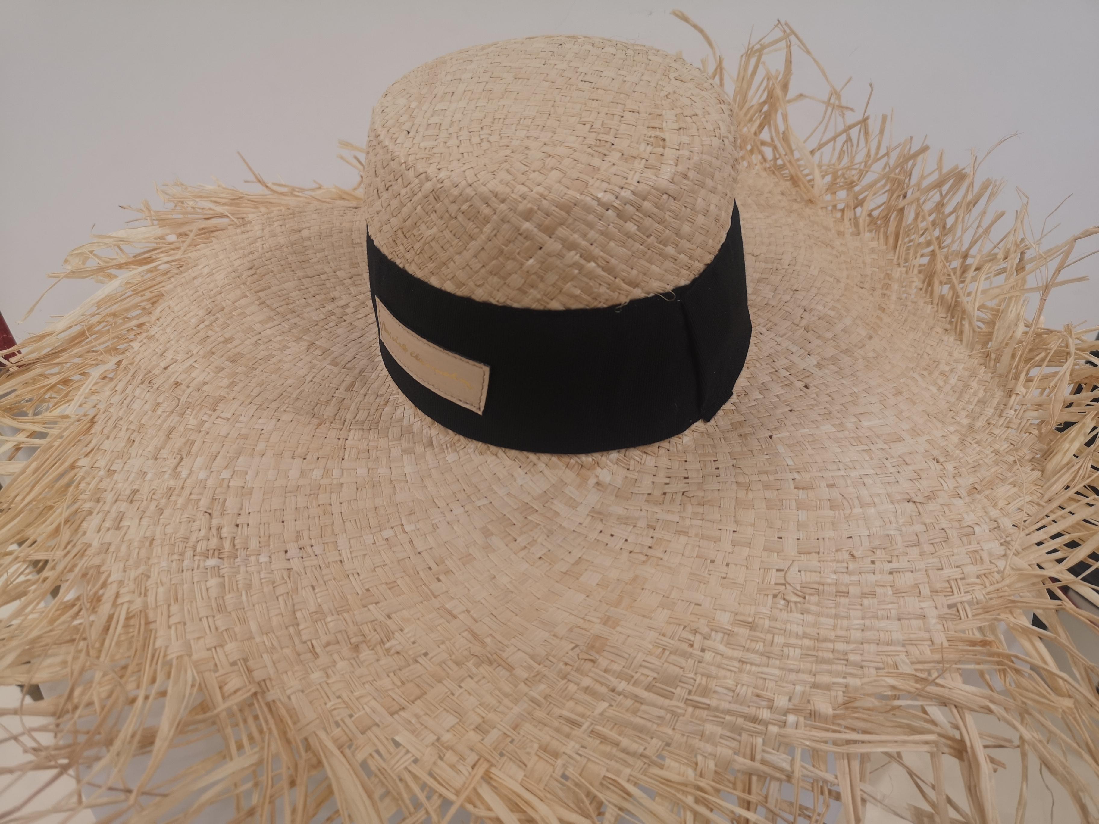 Nude rafia handmade hat 2