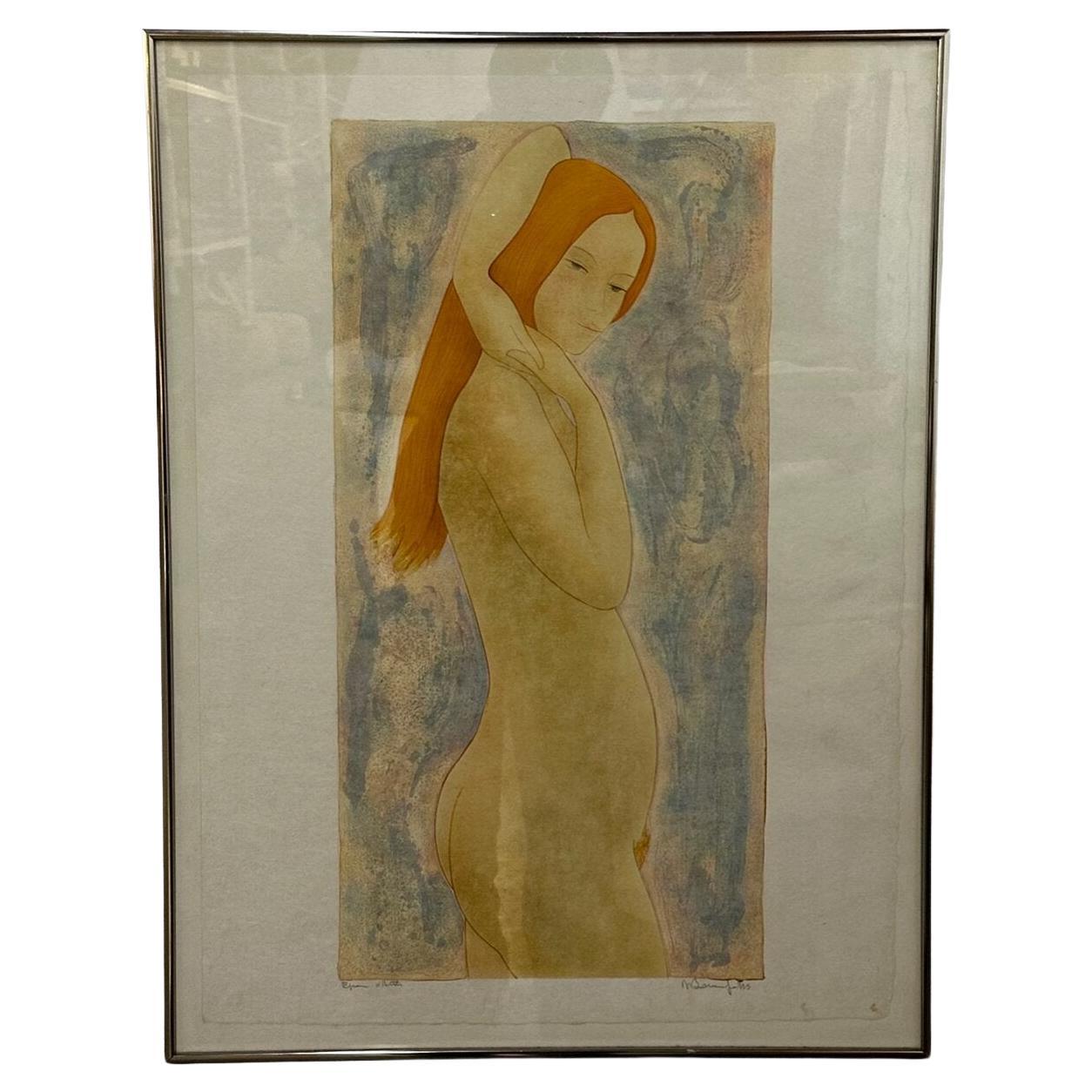 Nude signed lithograph For Sale