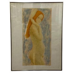Used Nude signed lithograph