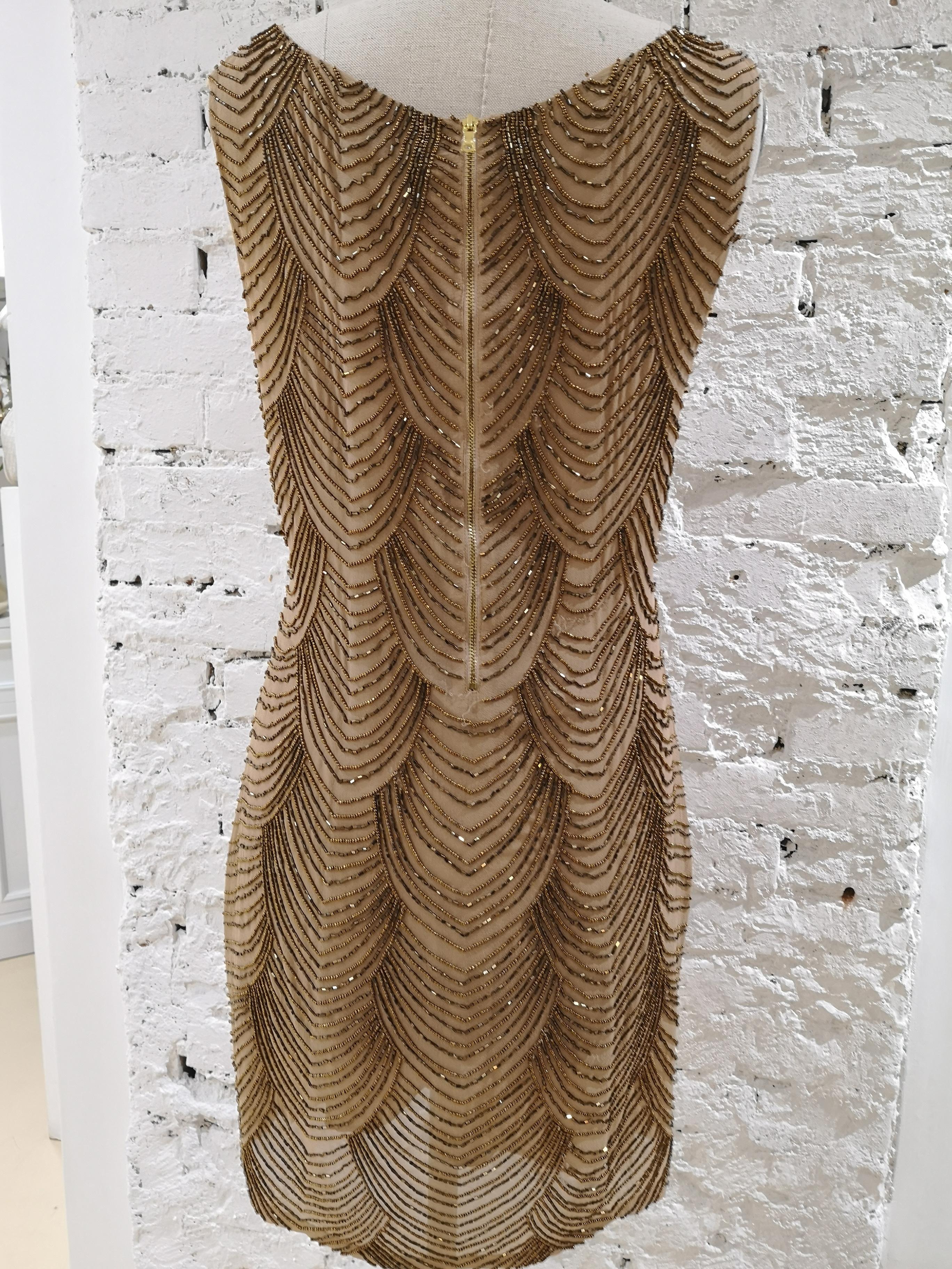 Nude silk tone with beads Dress 2