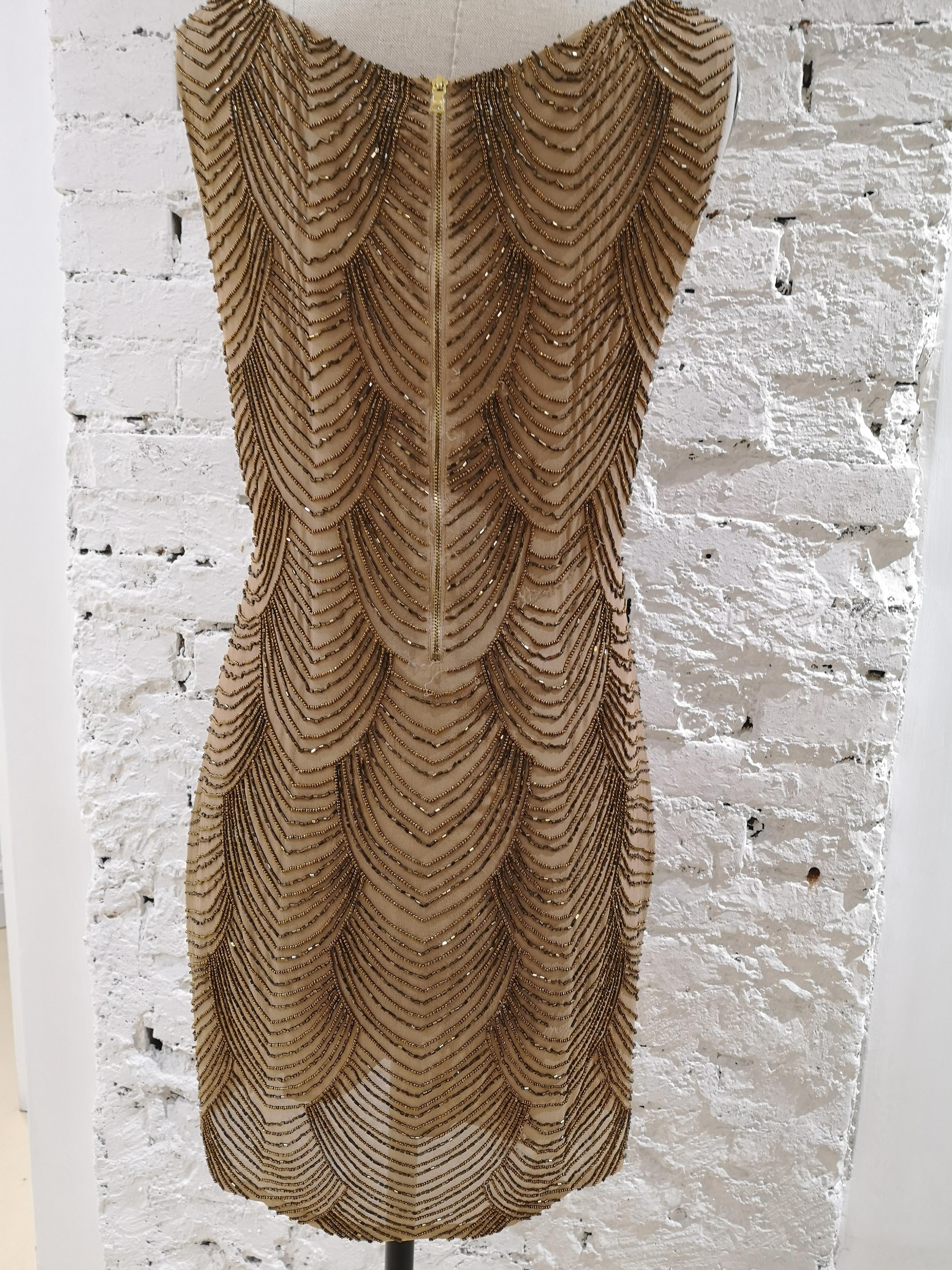 Nude silk tone with beads Dress 3