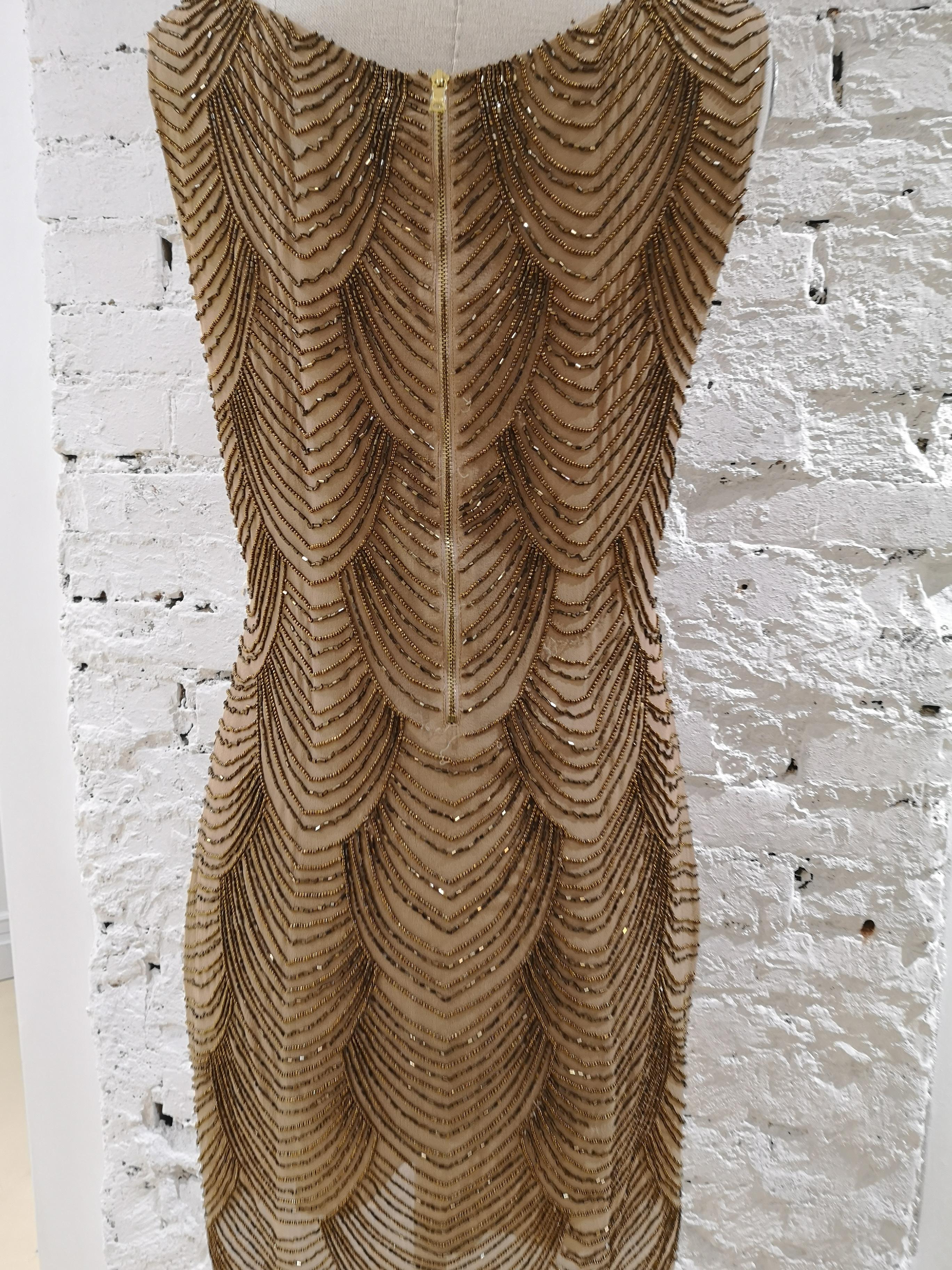 Nude silk tone with beads Dress 4