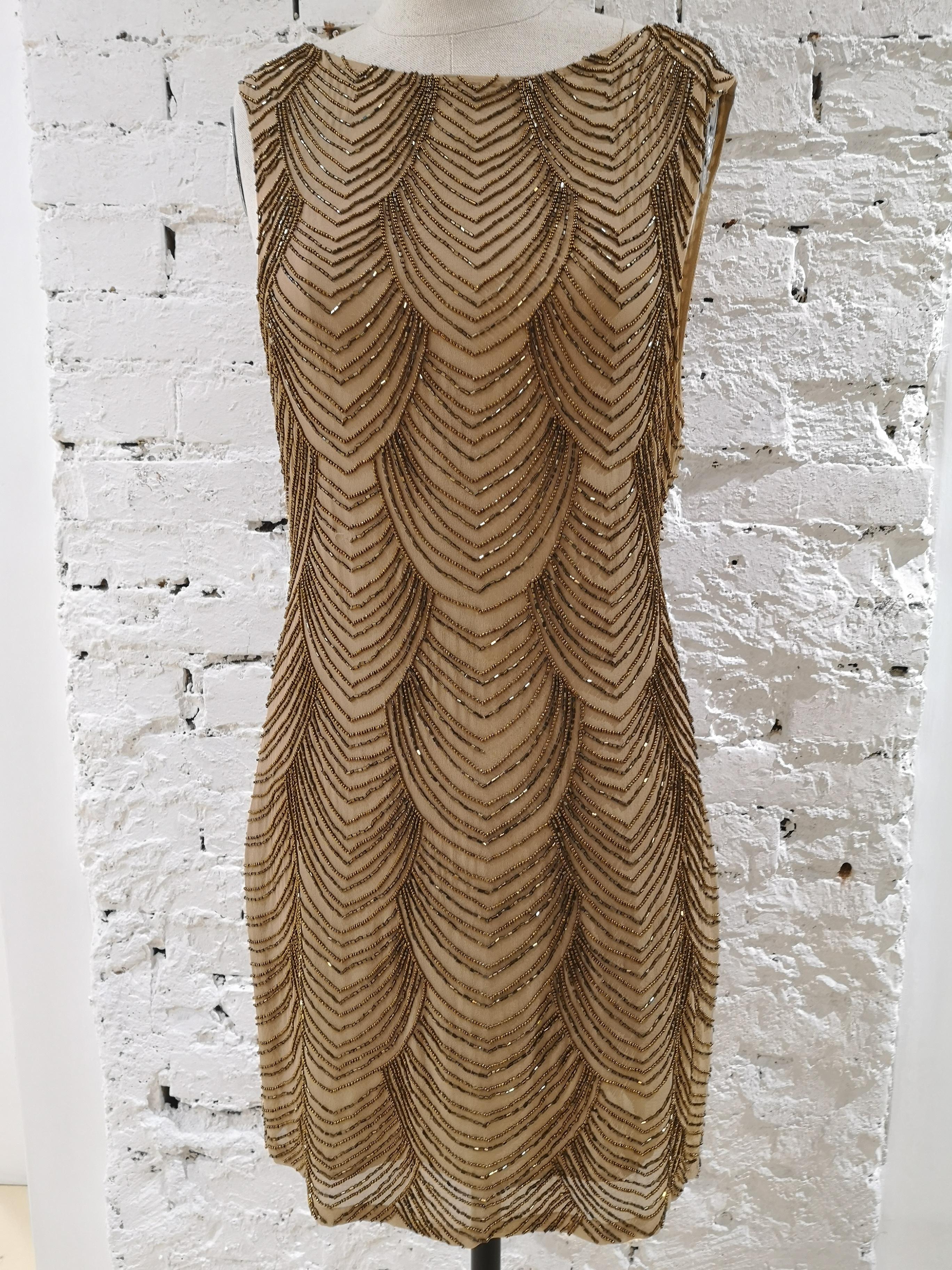 Nude silk tone with beads Dress 9
