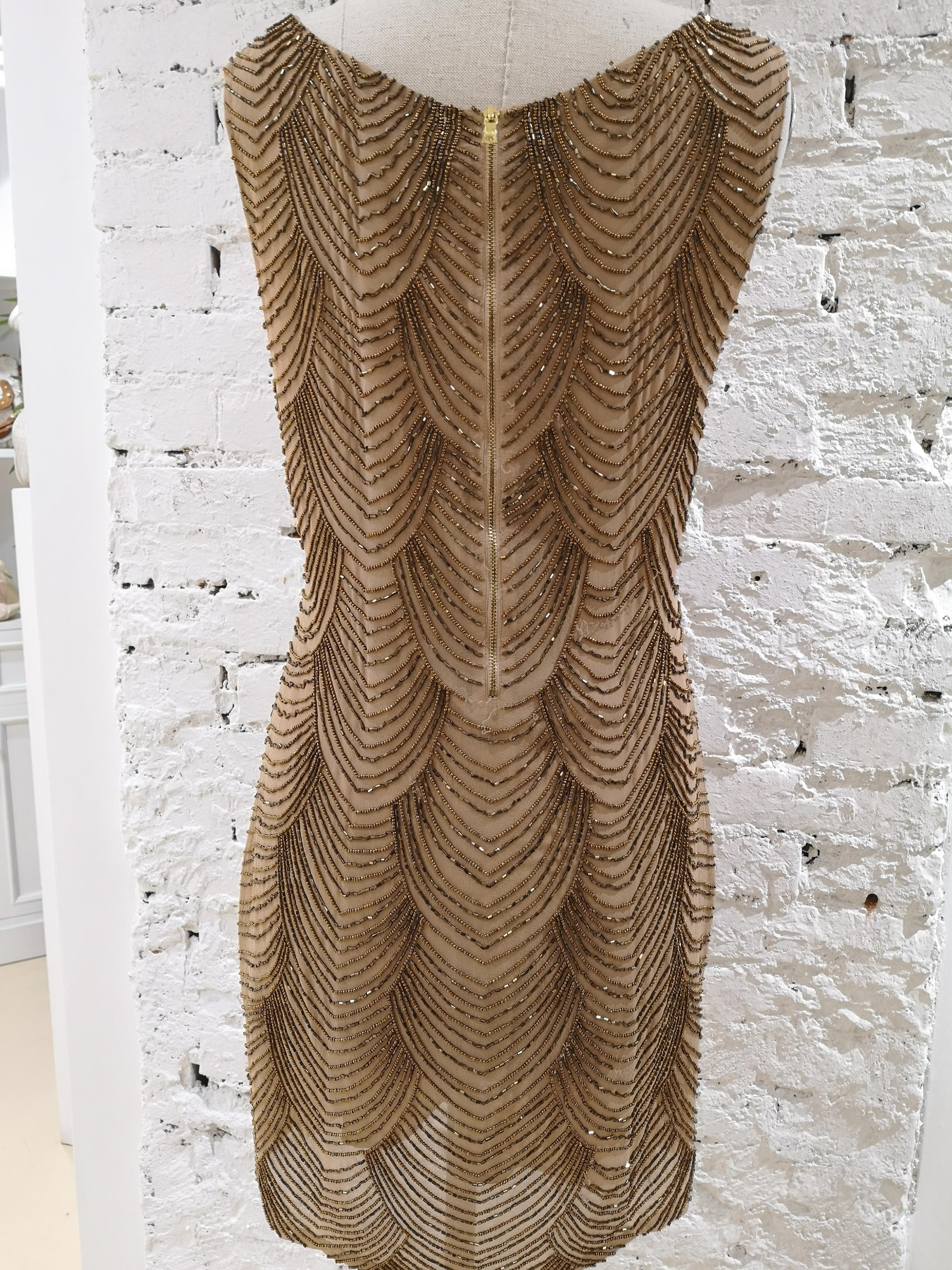 Nude silk tone with beads Dress 1