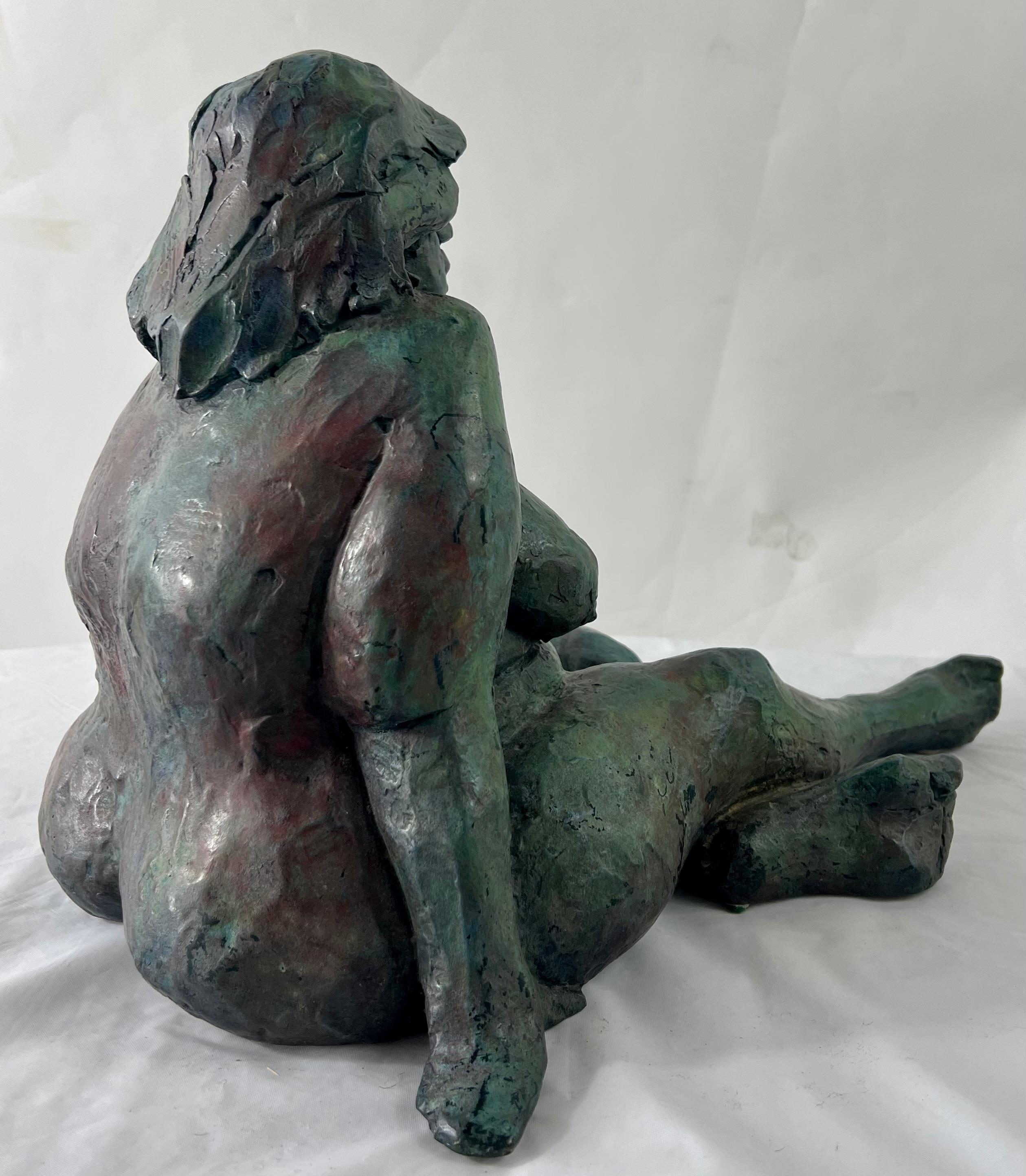 Nude Sitting Woman Bronze Sculpture by James Patrick Maher  For Sale 1