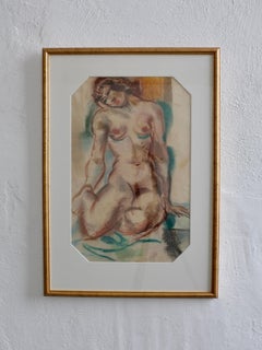 Nude Study Pastel Drawing by Jules Schyl, Sweden, 1943