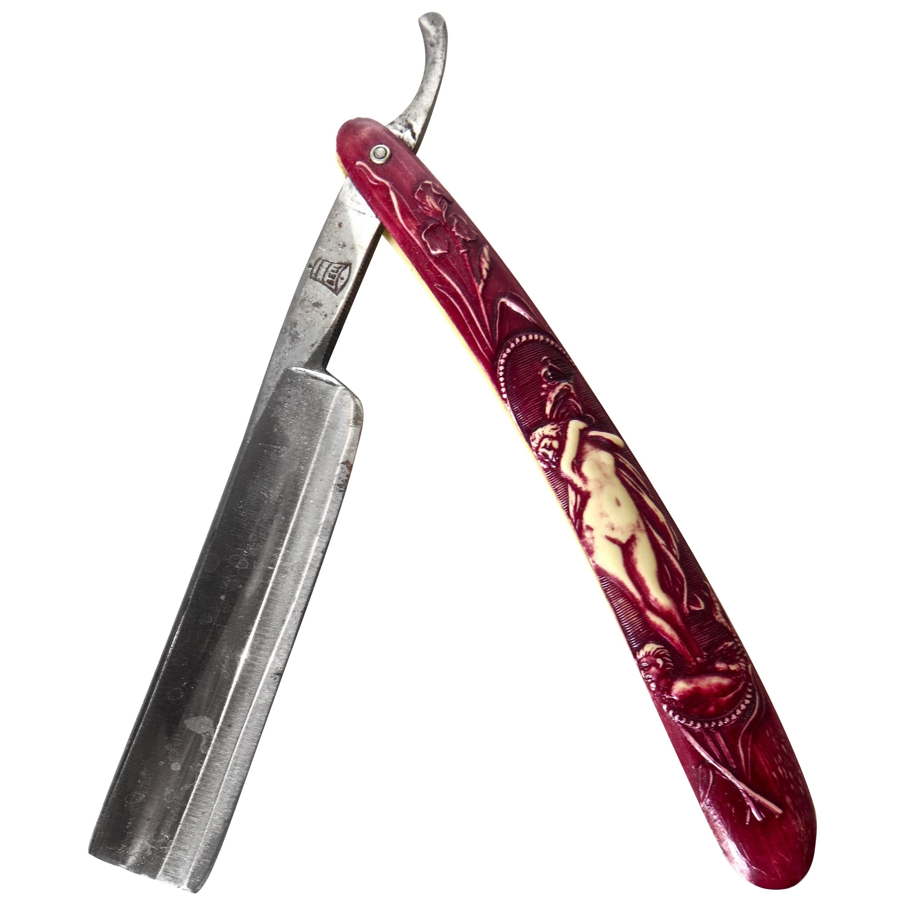 Nude Theme Straight Razor, Germany, 1905 For Sale