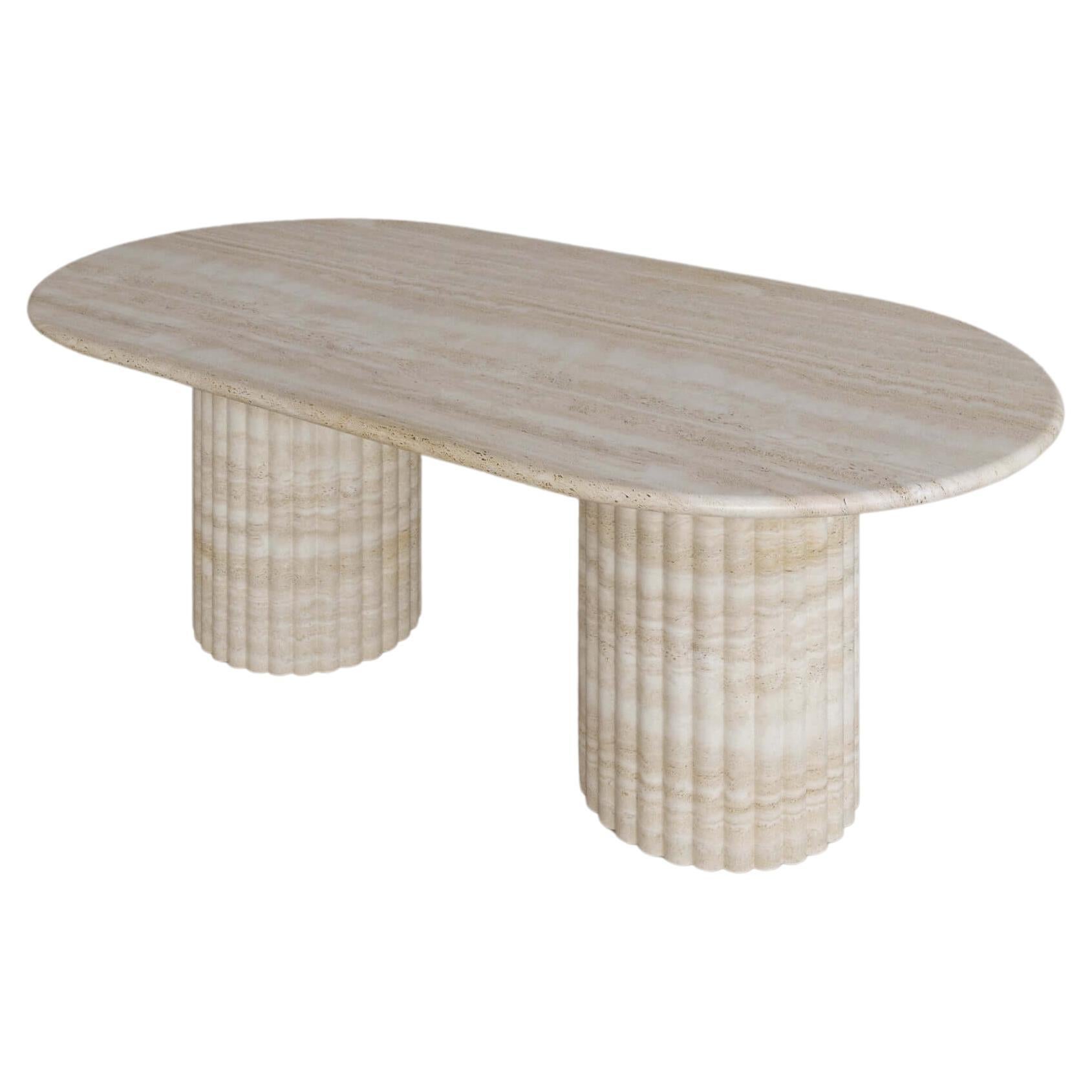 Nude Travertine Antica Coffee Table by the Essentialist For Sale