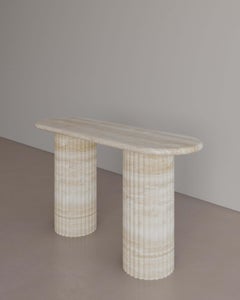 Nude Travertine Antica Console Table by the Essentialist