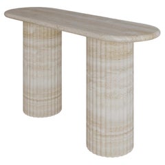 Nude Travertine Antica Console Table by the Essentialist