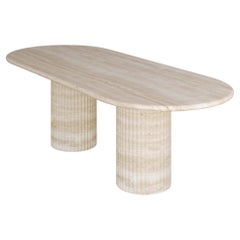 Nude Travertine Antica Dining Table ii by the Essentialist