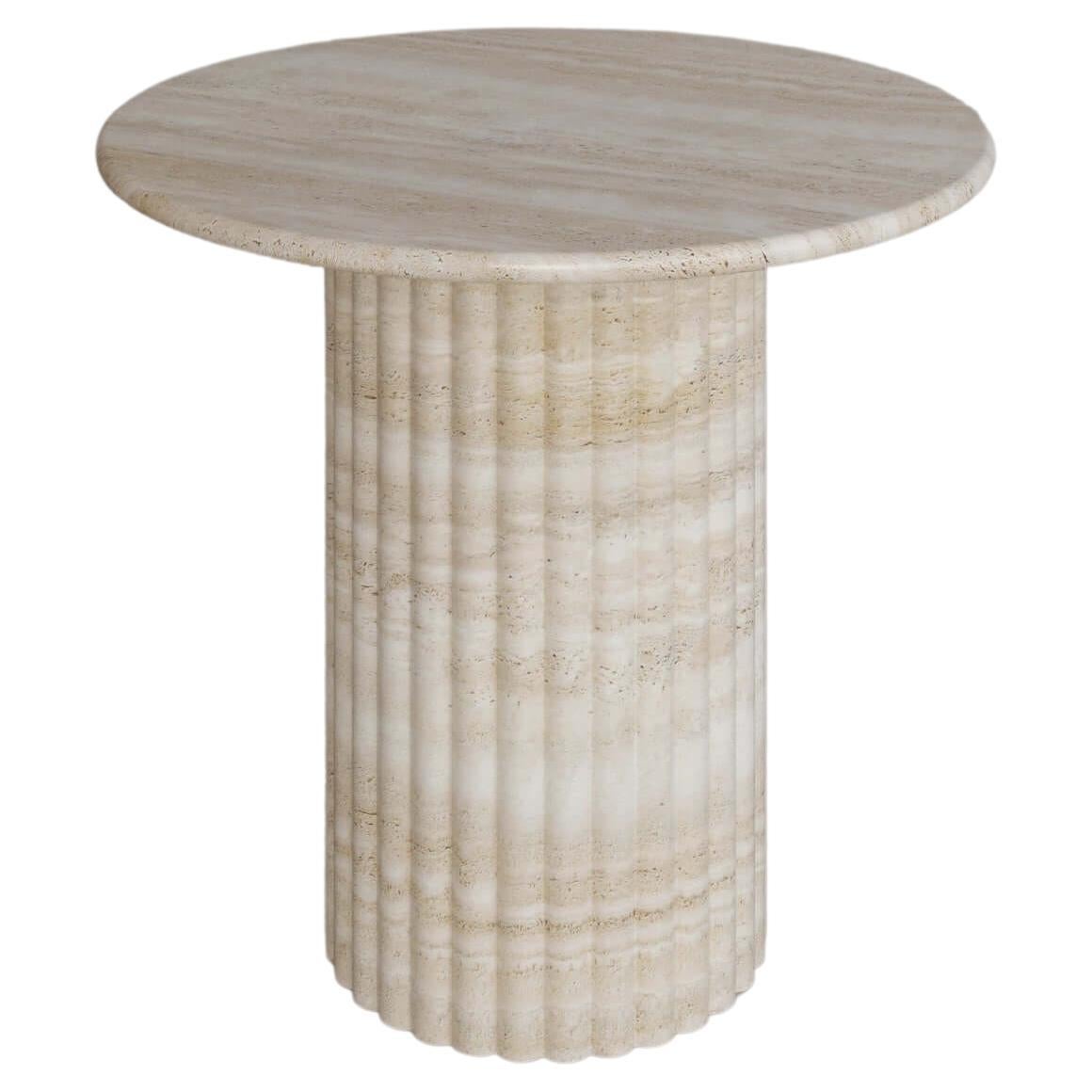 Nude Travertine Antica Occasional Table by The Essentialist For Sale