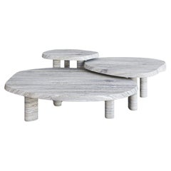 Nude Travertine Large Fiori Nesting Coffee Table by the Essentialist
