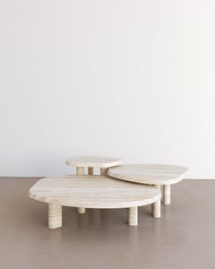 Nude Travertine Small Fiori Nesting Coffee Table by the Essentialist