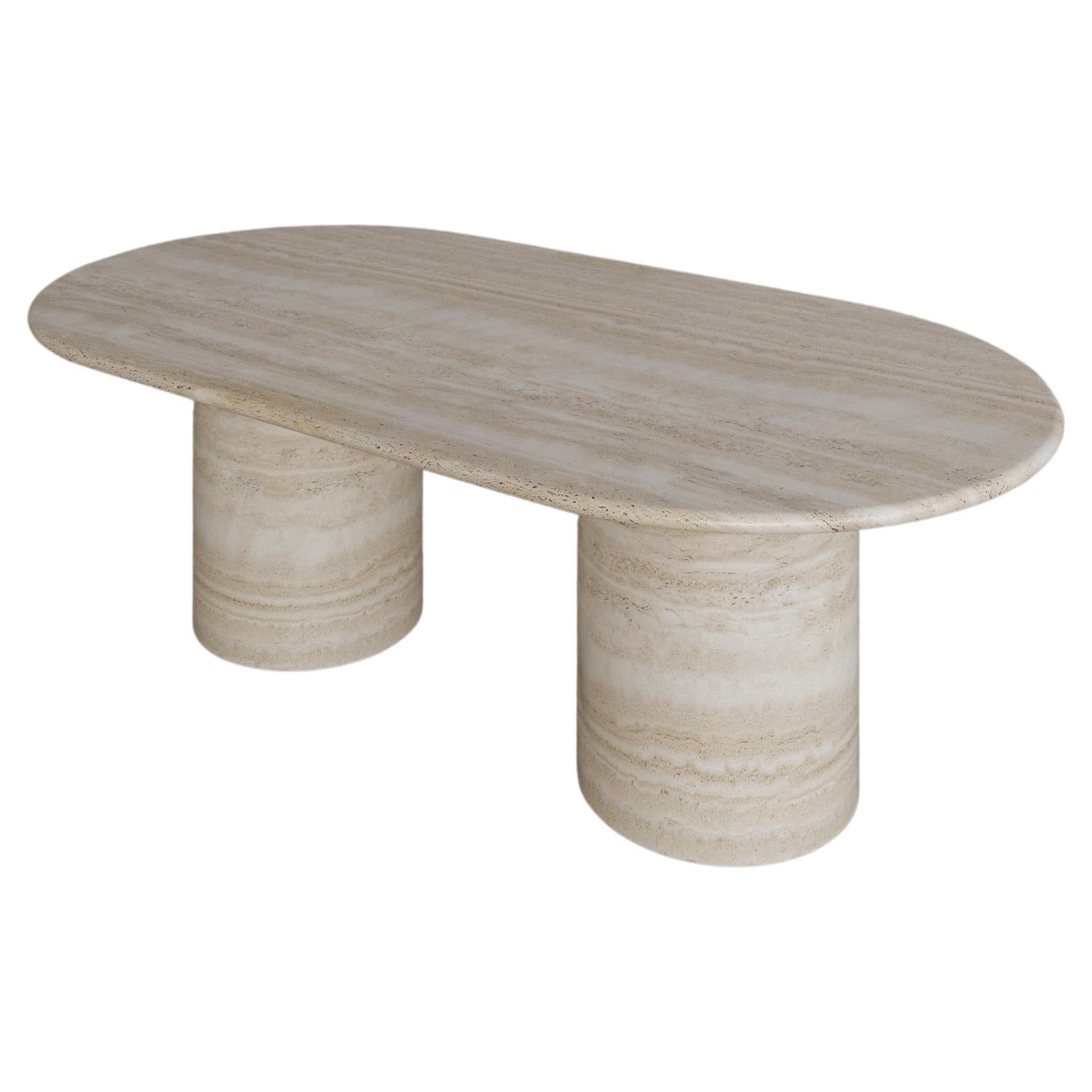 Nude Travertine Voyage Coffee Table I by the Essentialist For Sale
