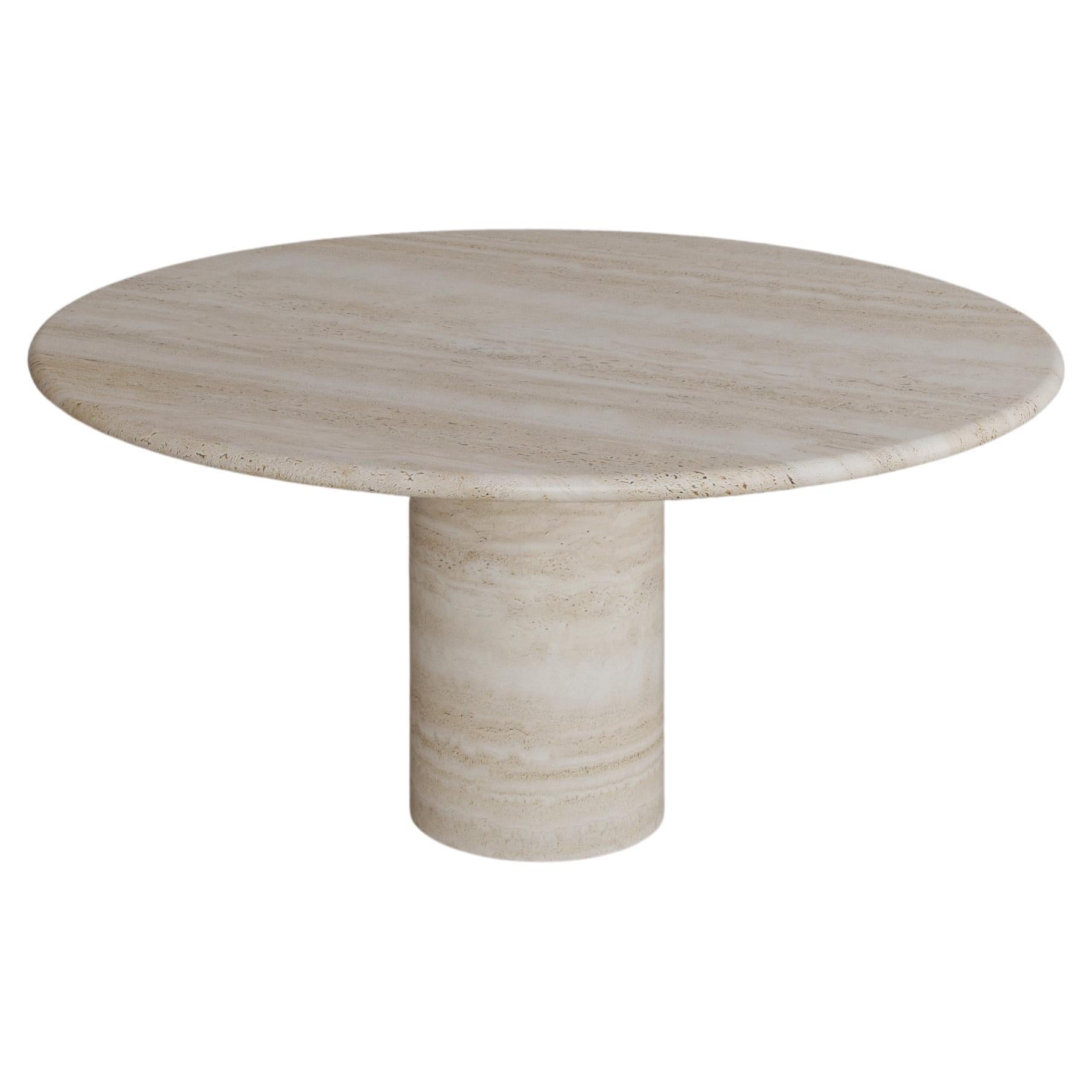Nude Travertine Voyage Dining Table i by the Essentialist For Sale