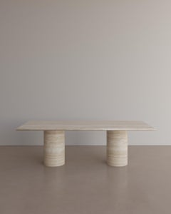 Nude Travertine Voyage Dining Table II by the Essentialist