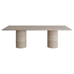 Nude Travertine Voyage Dining Table II by the Essentialist