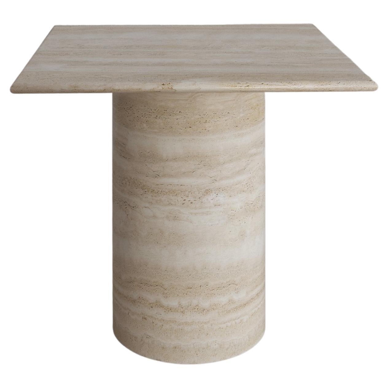 Nude Travertine Voyage Occasional Table II  by The Essentialist For Sale
