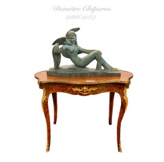 "Nude with Bird of Paradise" Art Deco Figurative Sculpture By D.H. Chiparus