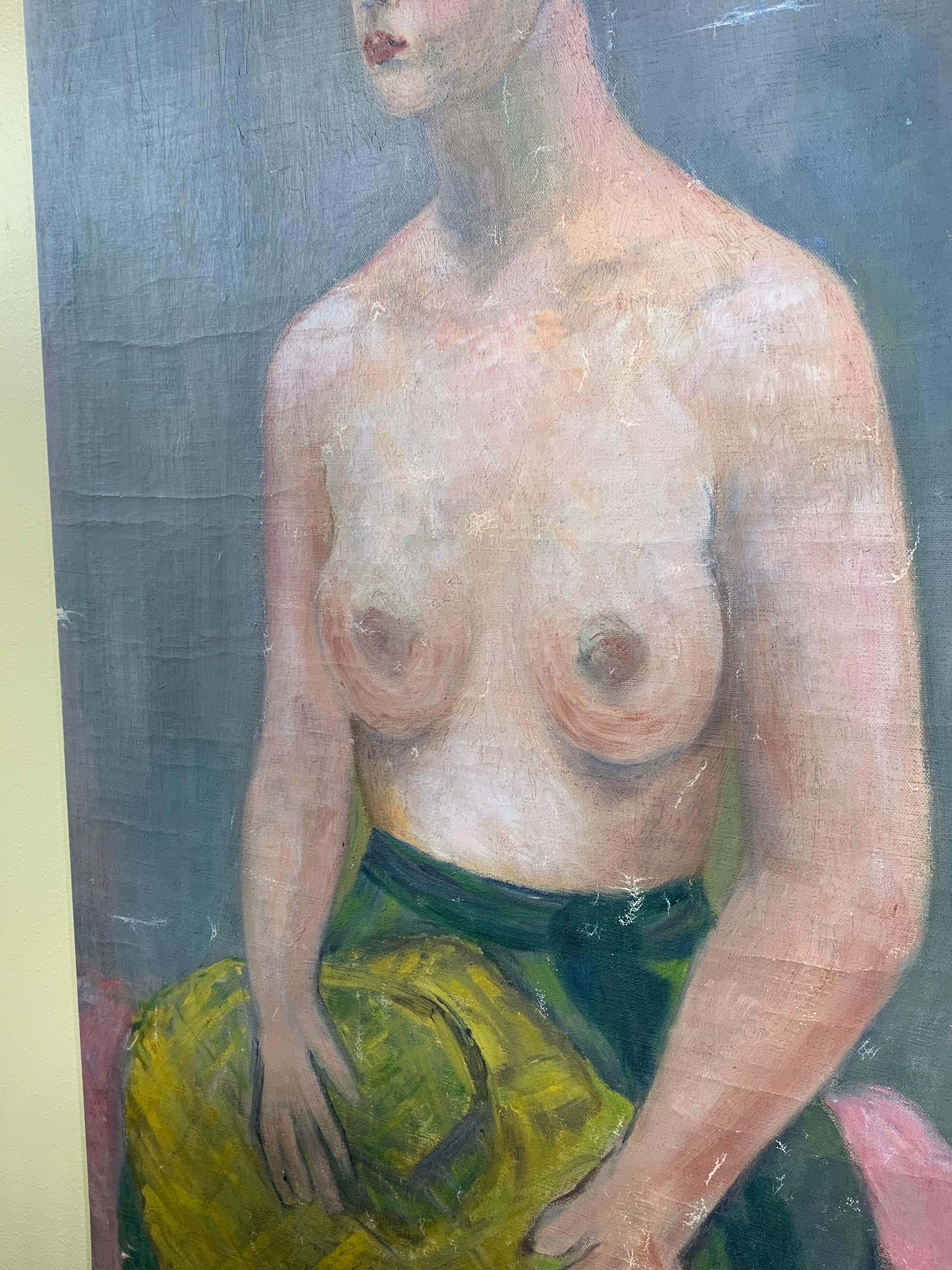 Peinture à l'huile abstraite - Femme nue en vente 4