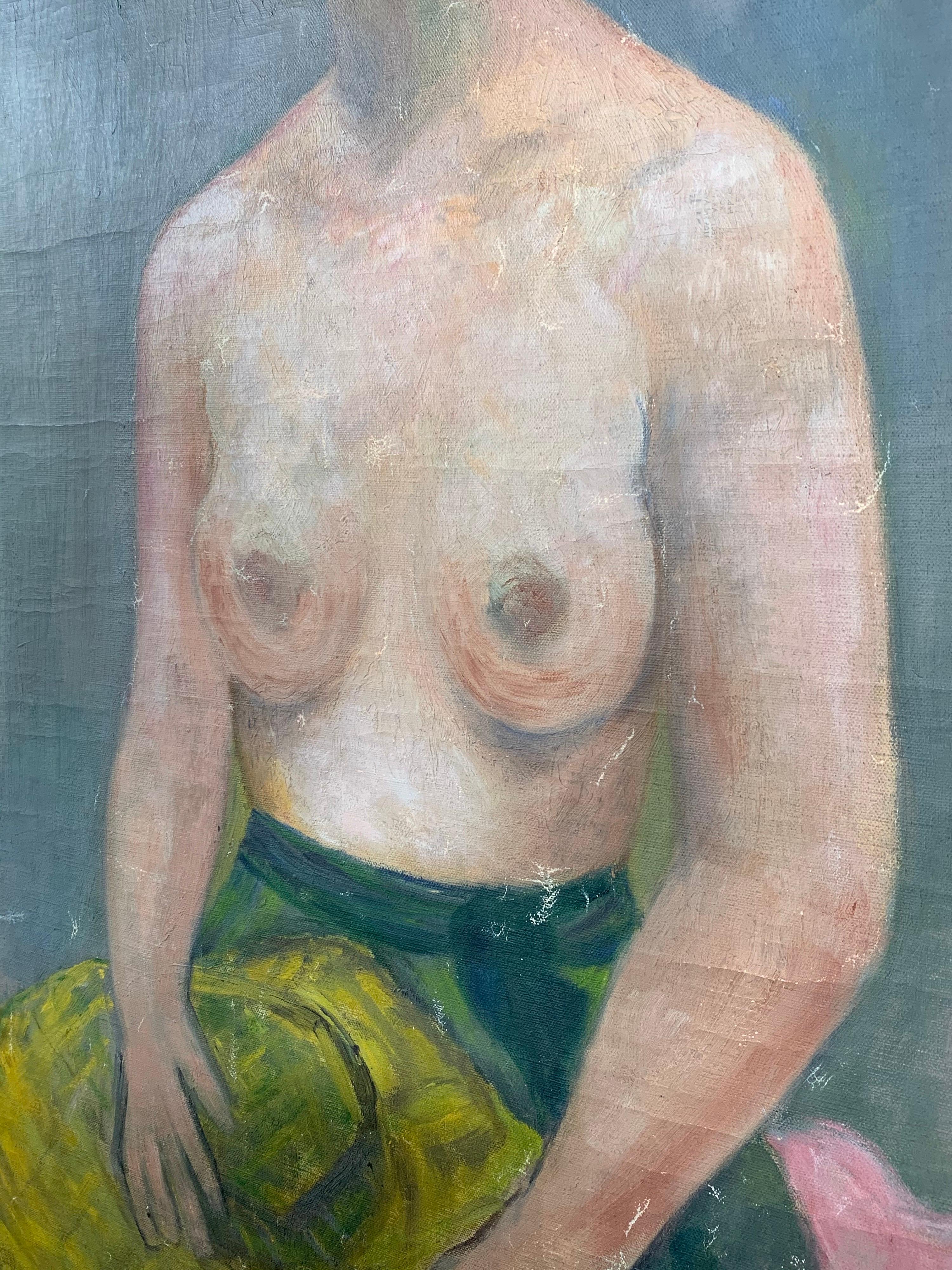 Peinture à l'huile abstraite - Femme nue en vente 5