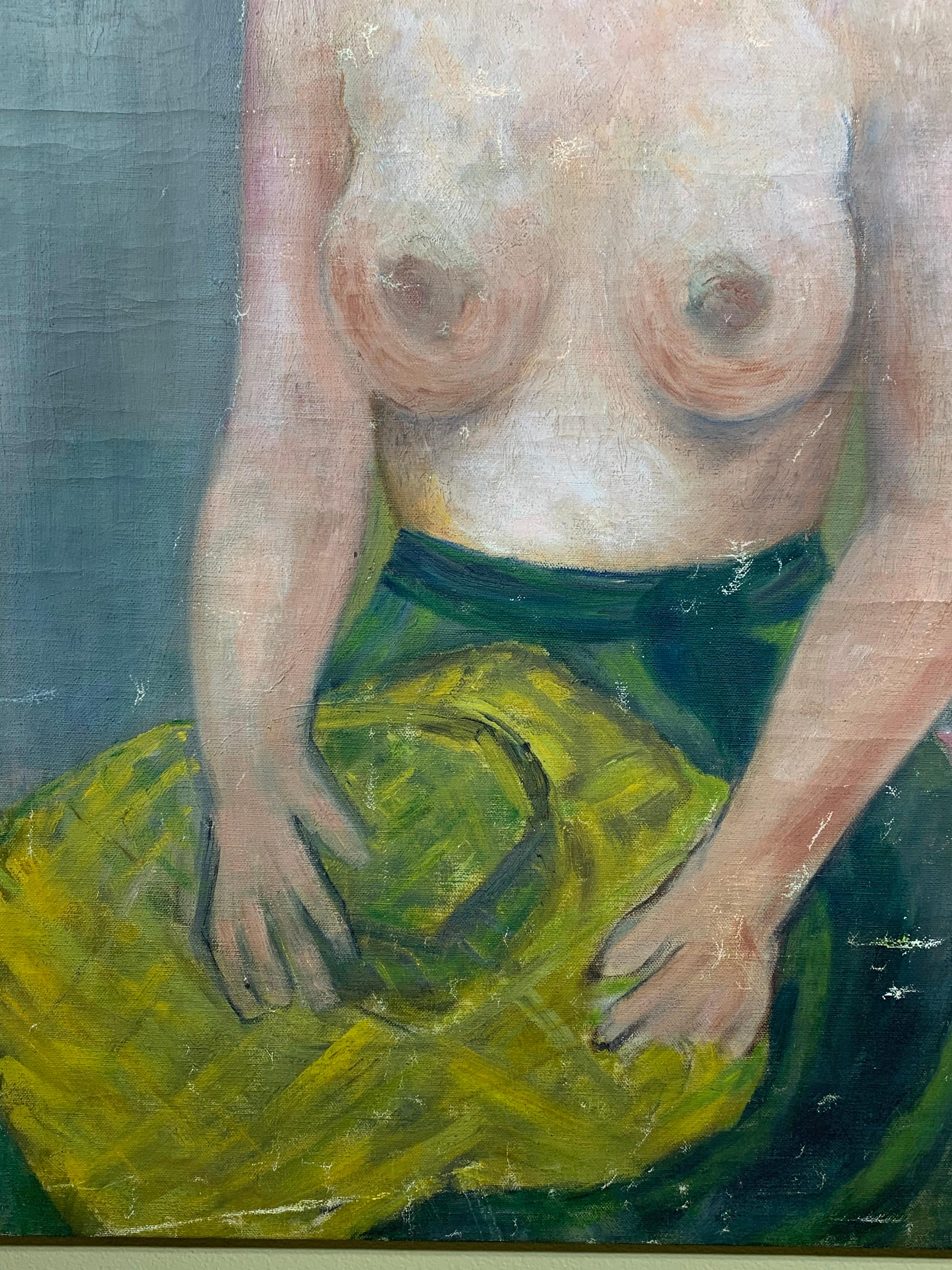 20th Century Nude Woman Abstract Oil Painting For Sale