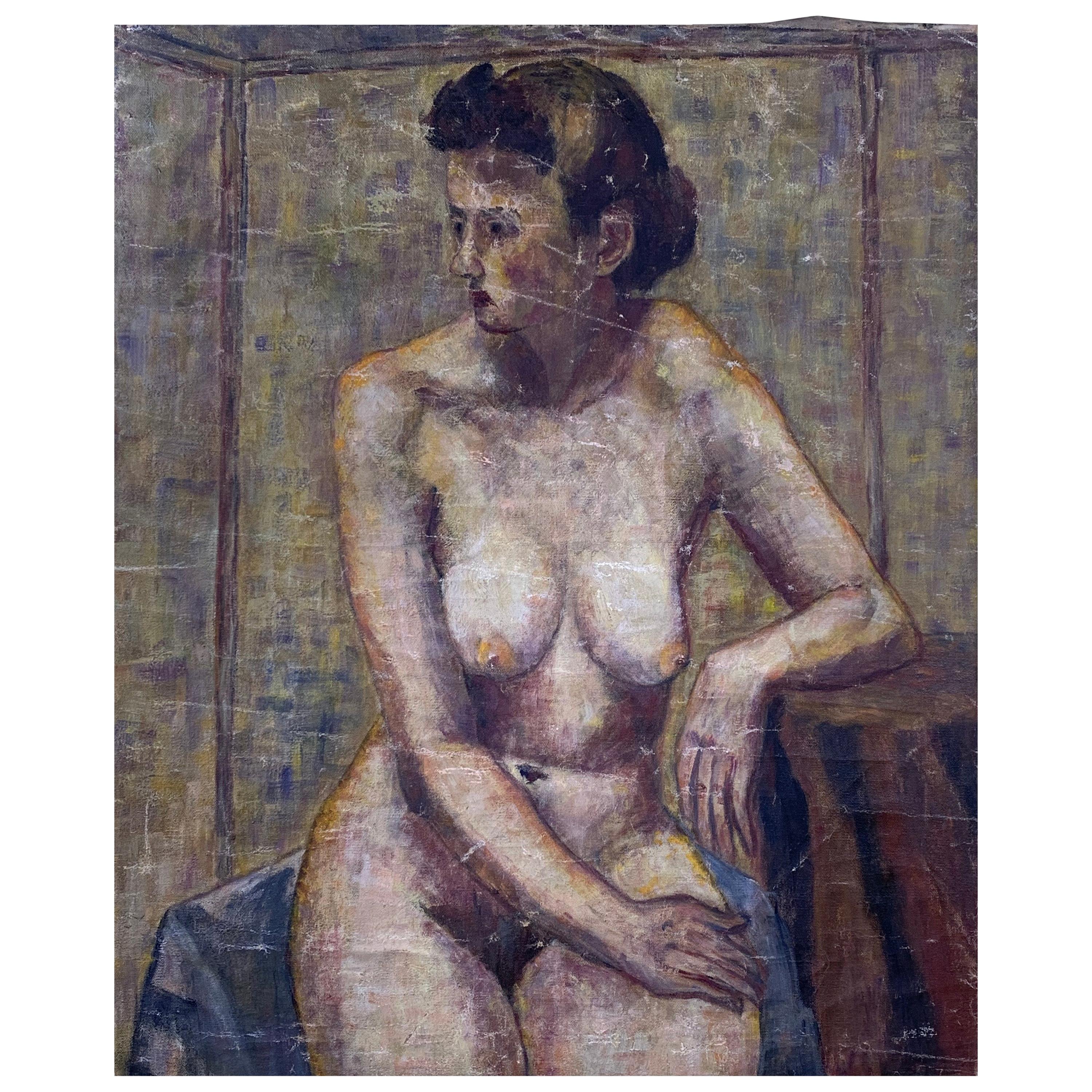 Nude Woman Abstract Oil Painting