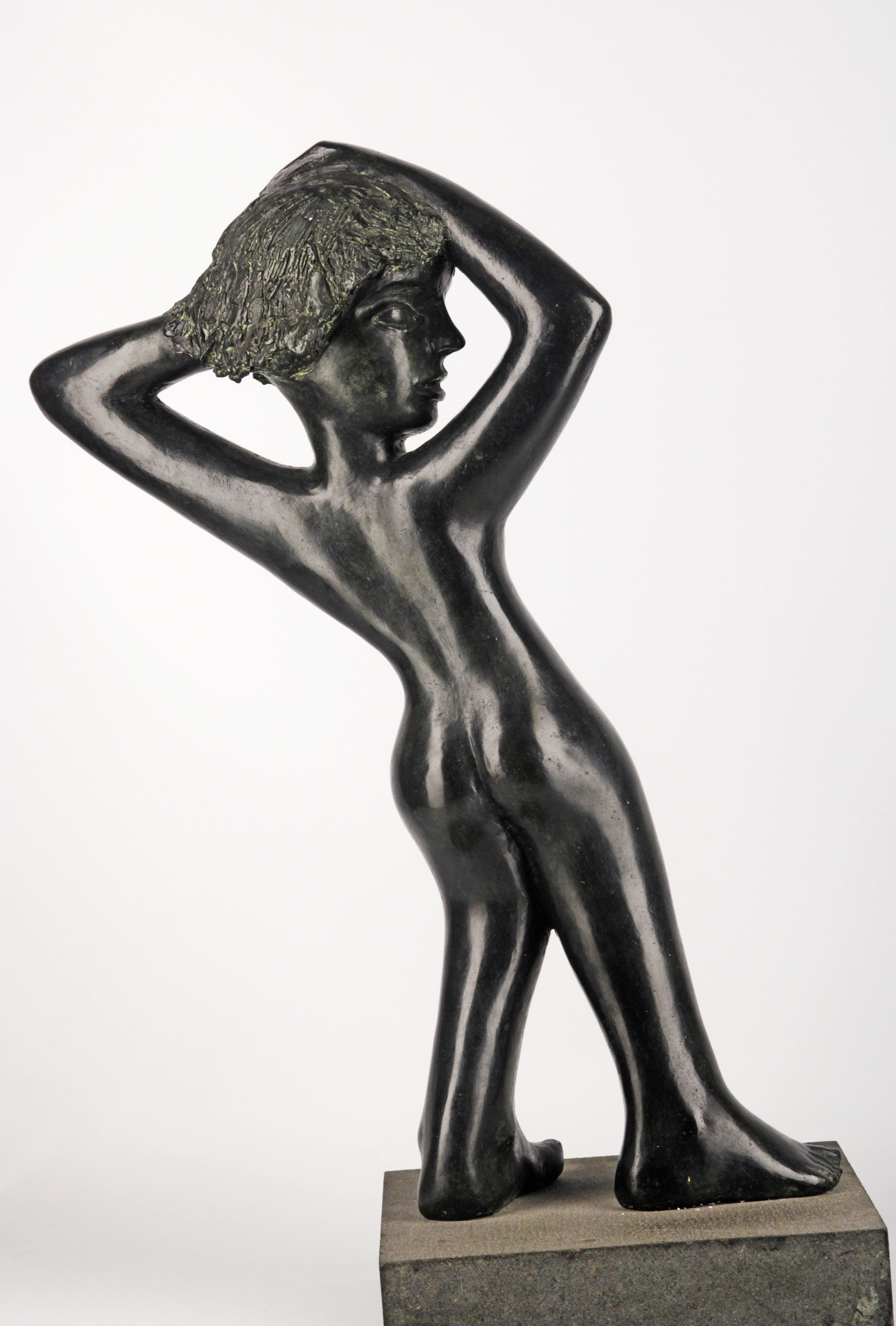 Mid-Century Modern nude woman bronze sculpture Mariano Pages For Sale
