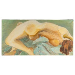 Vintage Nude Woman Lying Back, 20th Century