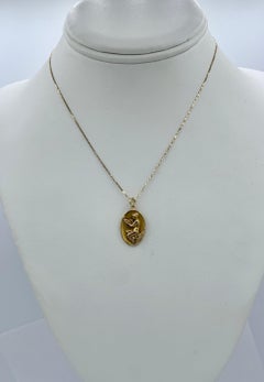Nude Woman Maiden Artist Painting Pendant Neoclassical Antique Gold Art Nouveau