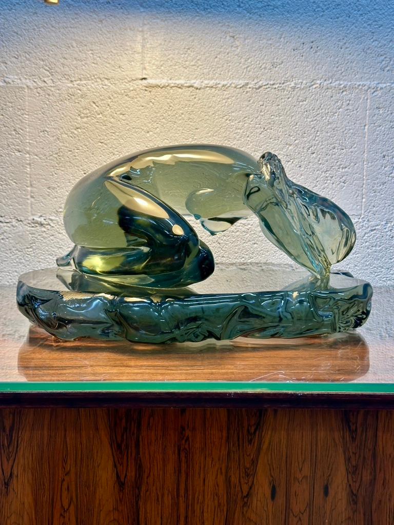 italien Femme nue sur un piédestal par Loredano Rosin 1970. Seguso glassworks Murano en vente