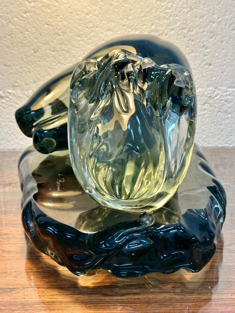 Verre d'art Femme nue sur un piédestal par Loredano Rosin 1970. Seguso glassworks Murano en vente
