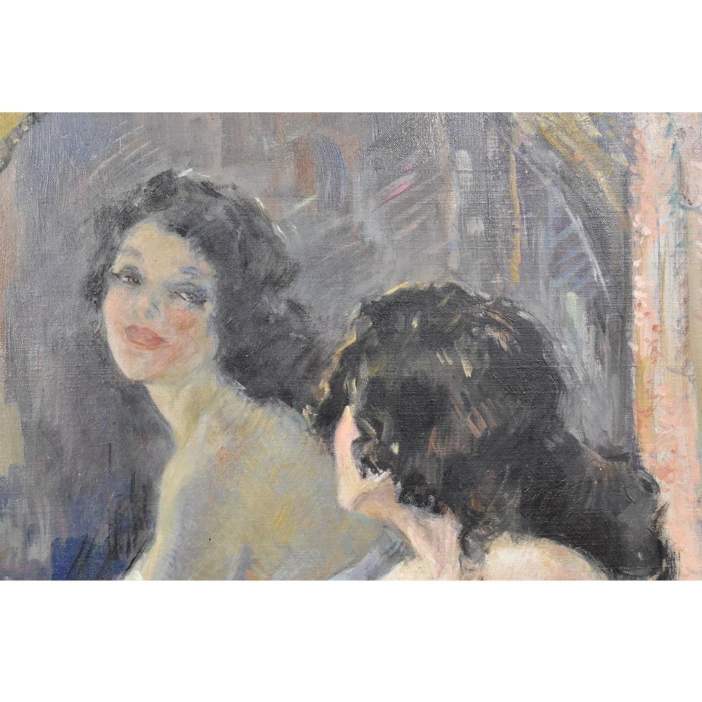 Art Deco Nude Woman Painting, Art Déco, Naked Woman, XX Century, 'Qn391' For Sale