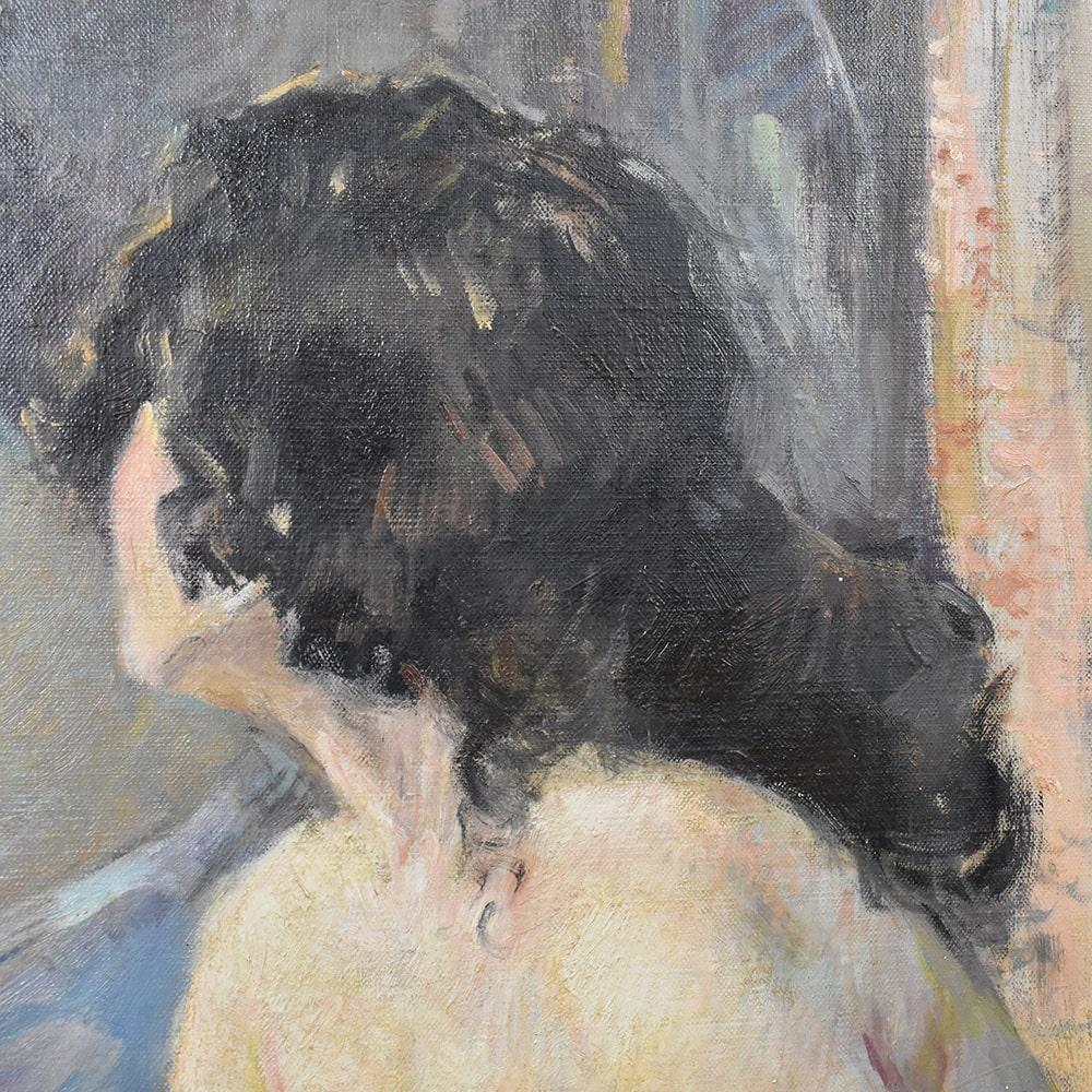 Nackte Frau, Gemälde, Art Dco, Nackte Frau, XX Jahrhundert, 'Qn391' (Französisch) im Angebot