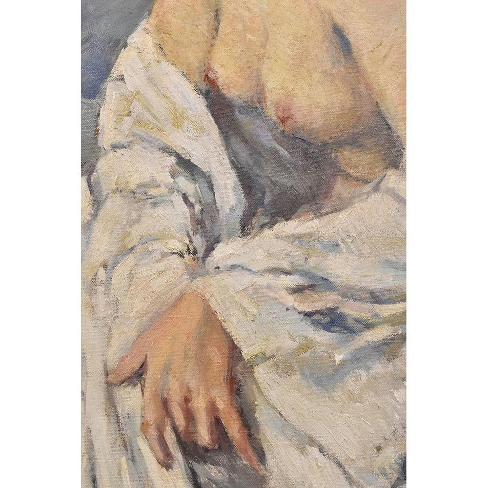 Painted Nude Woman Painting, Art Déco, Naked Woman, XX Century, 'Qn391' For Sale