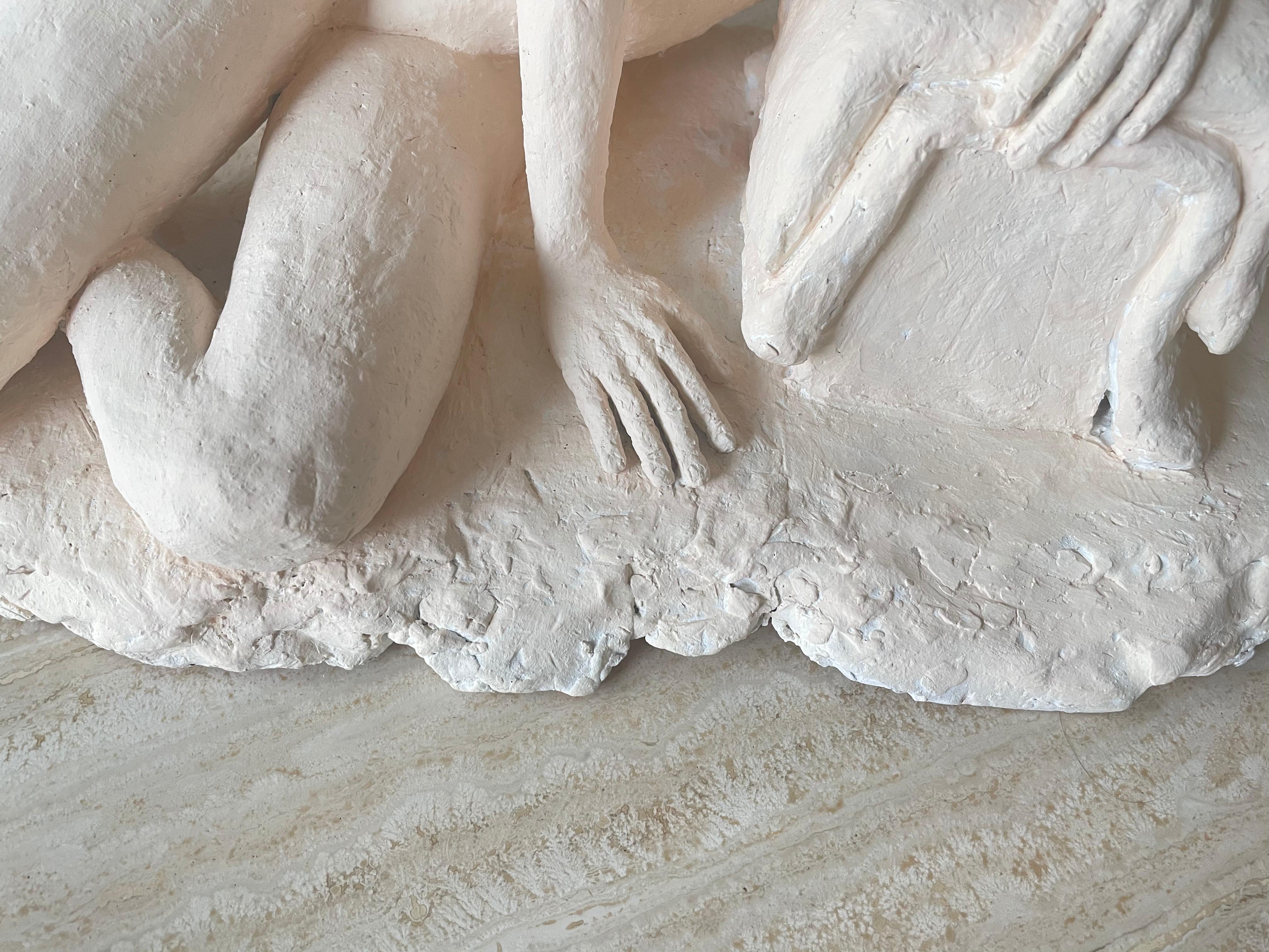 Modern Nude Woman Plaster Sculpture