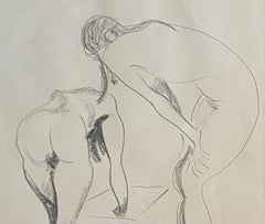 Nude Women Drawing in Silver Frame