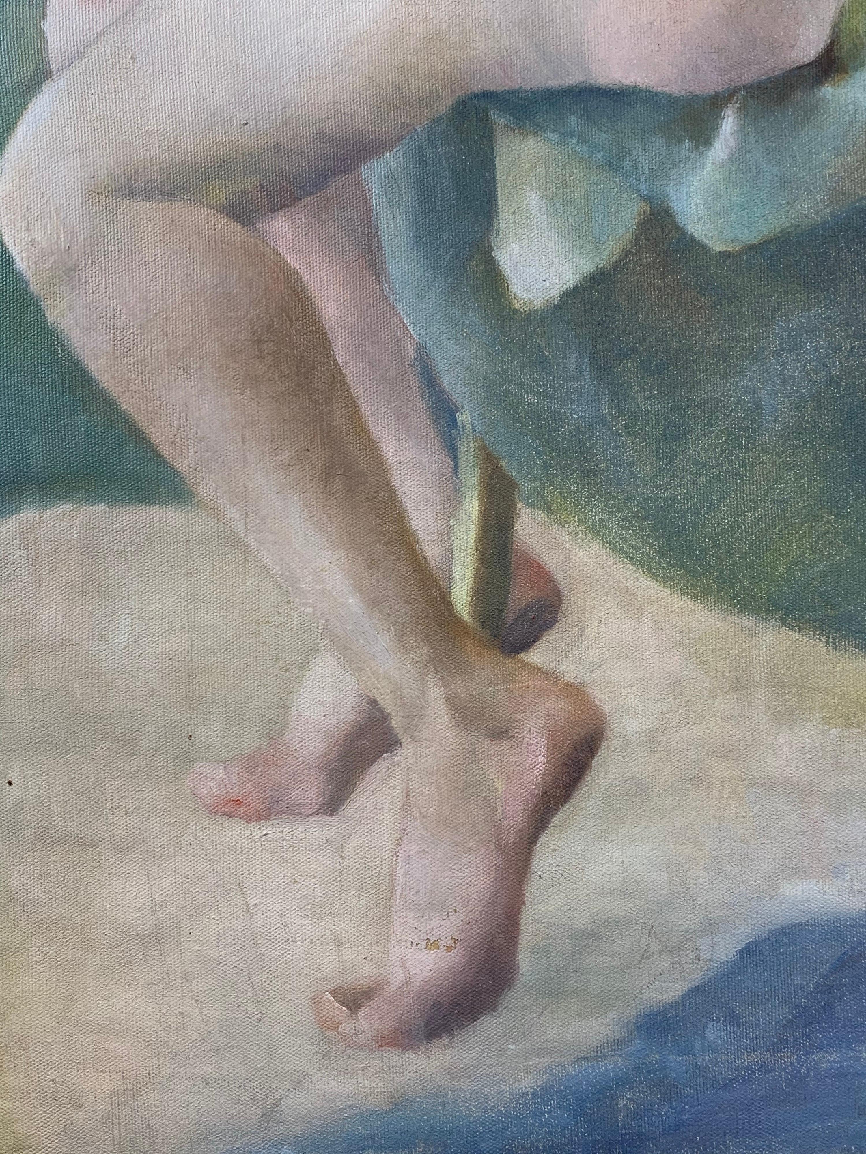 Nude Women Sitting on a Chair Oil Painting 2