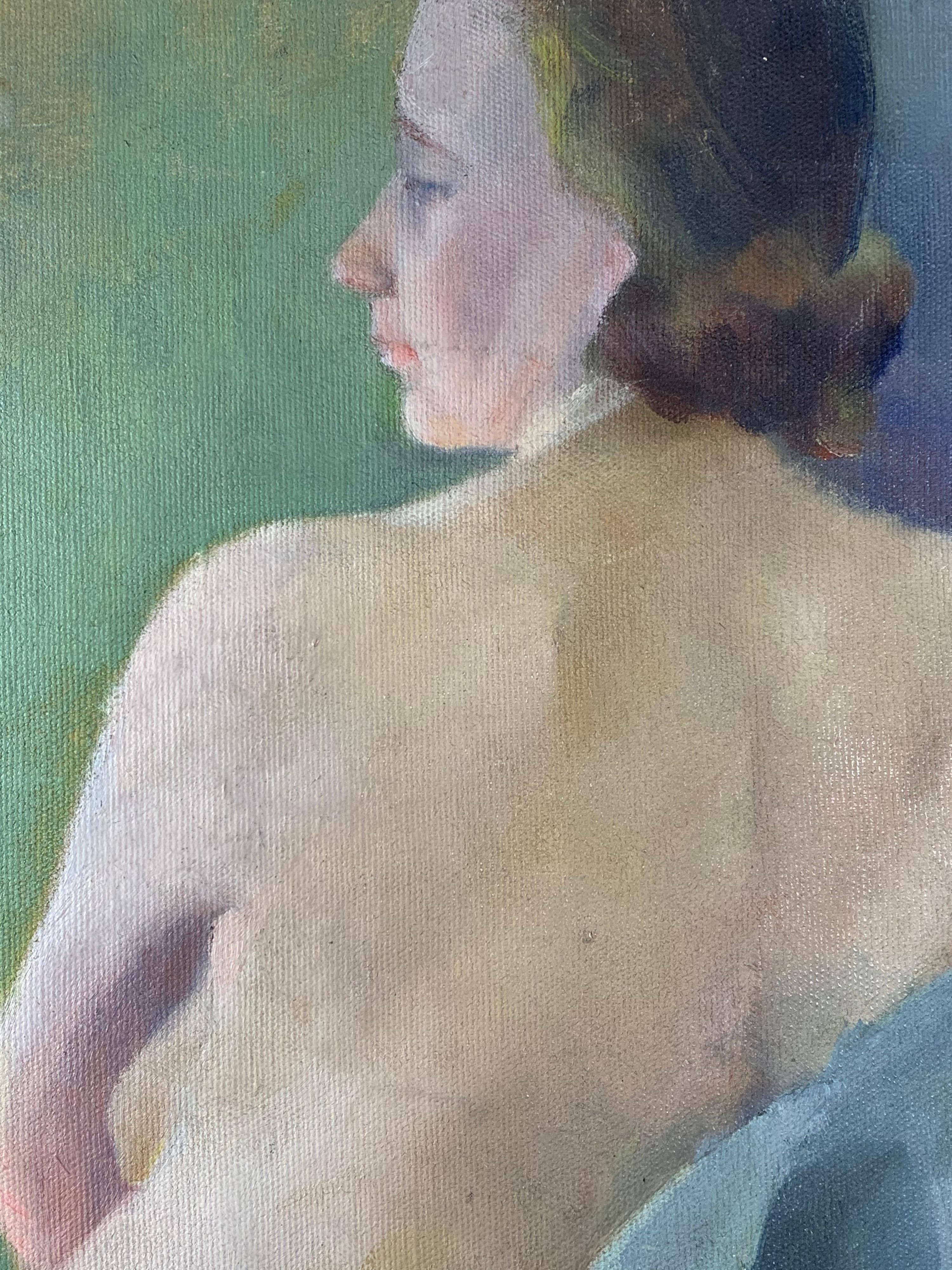 Nude Women Sitting on a Chair Oil Painting 3