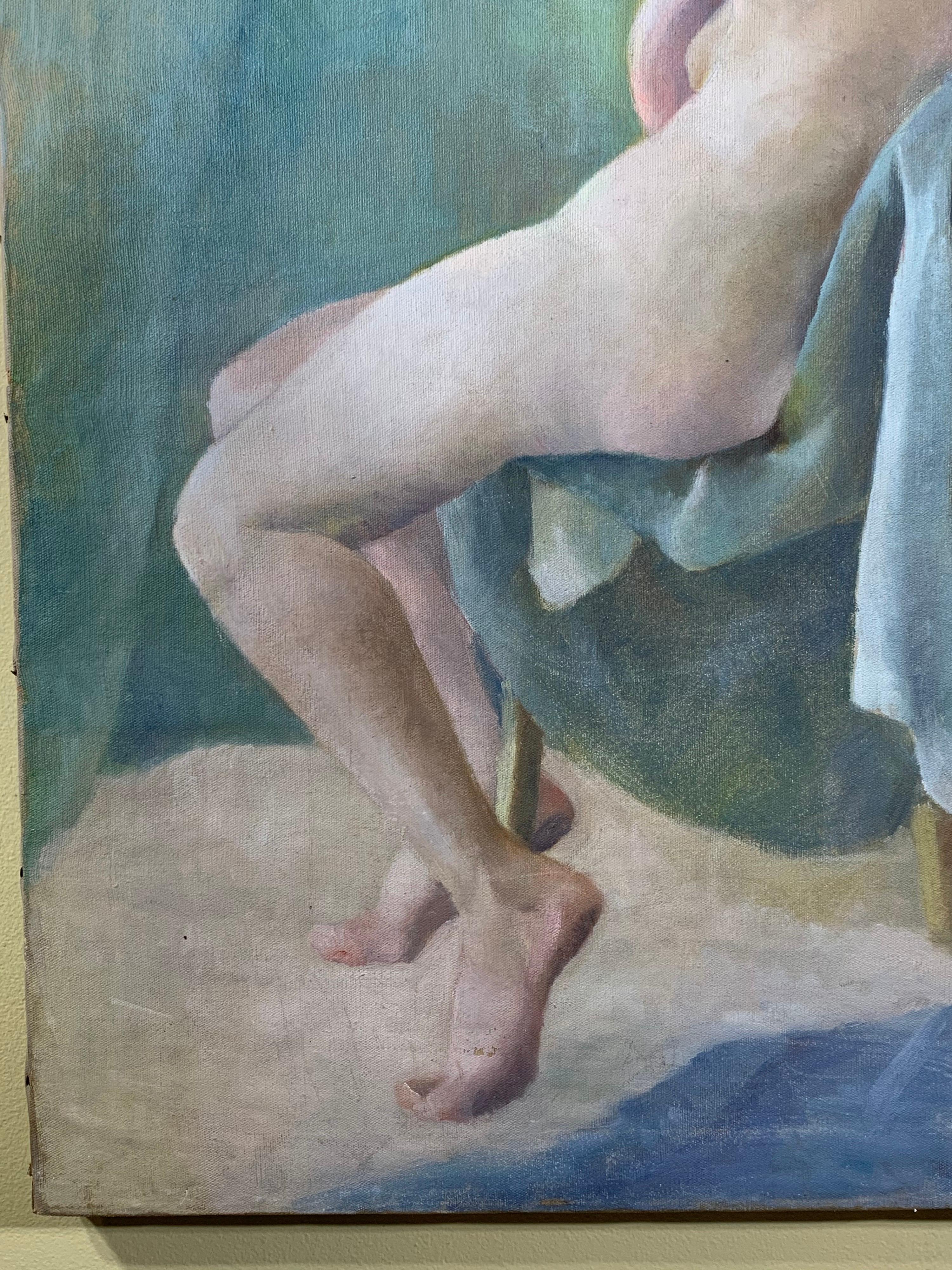 Canvas Nude Women Sitting on a Chair Oil Painting