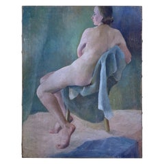 Nude Women Sitting on a Chair Oil Painting